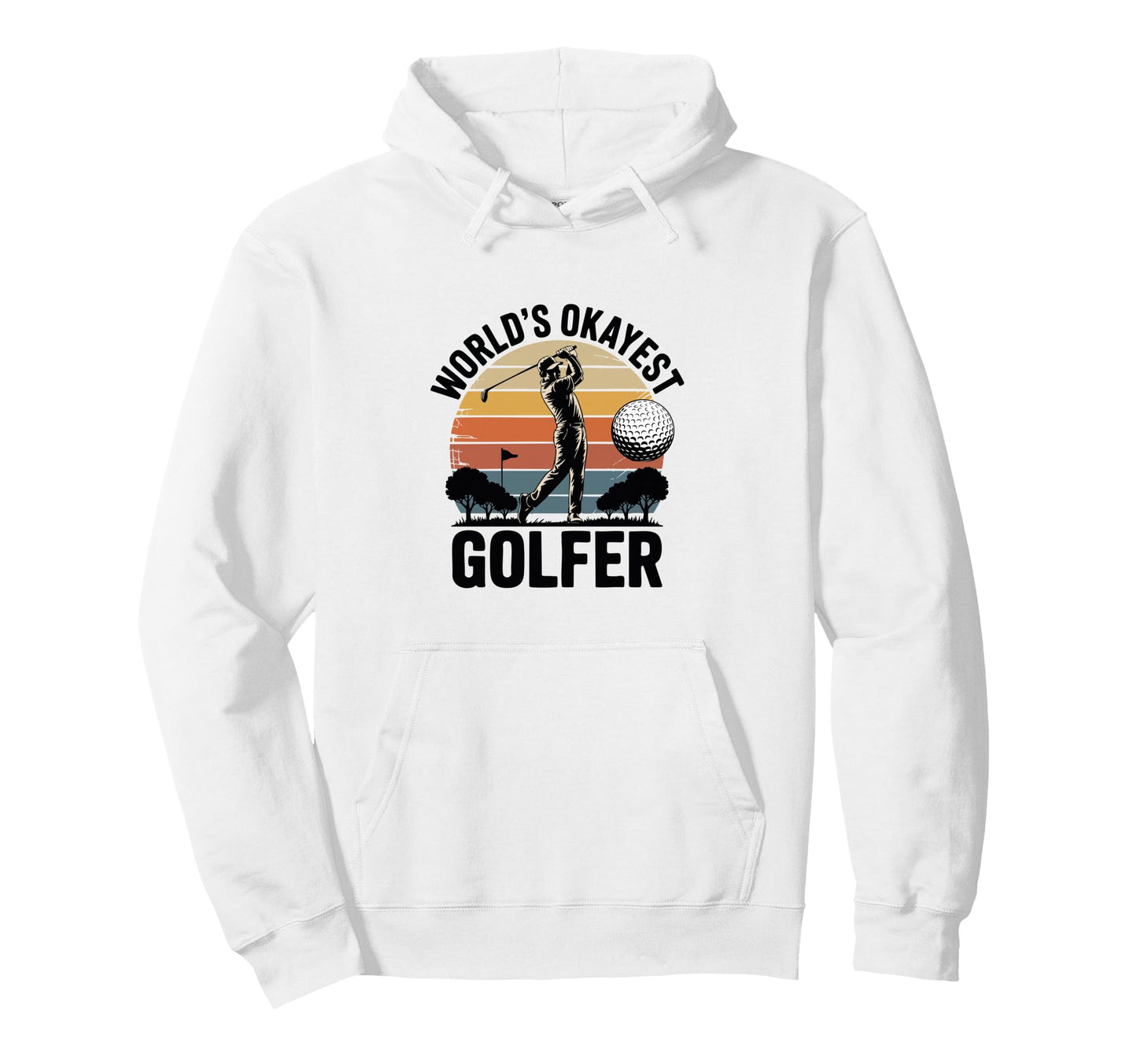 Worlds Okayest Golfer Golfer Flag Scene Hoodie - Streetwear Style Men Women - T-Shirt, Sweatshirt, Hoodie