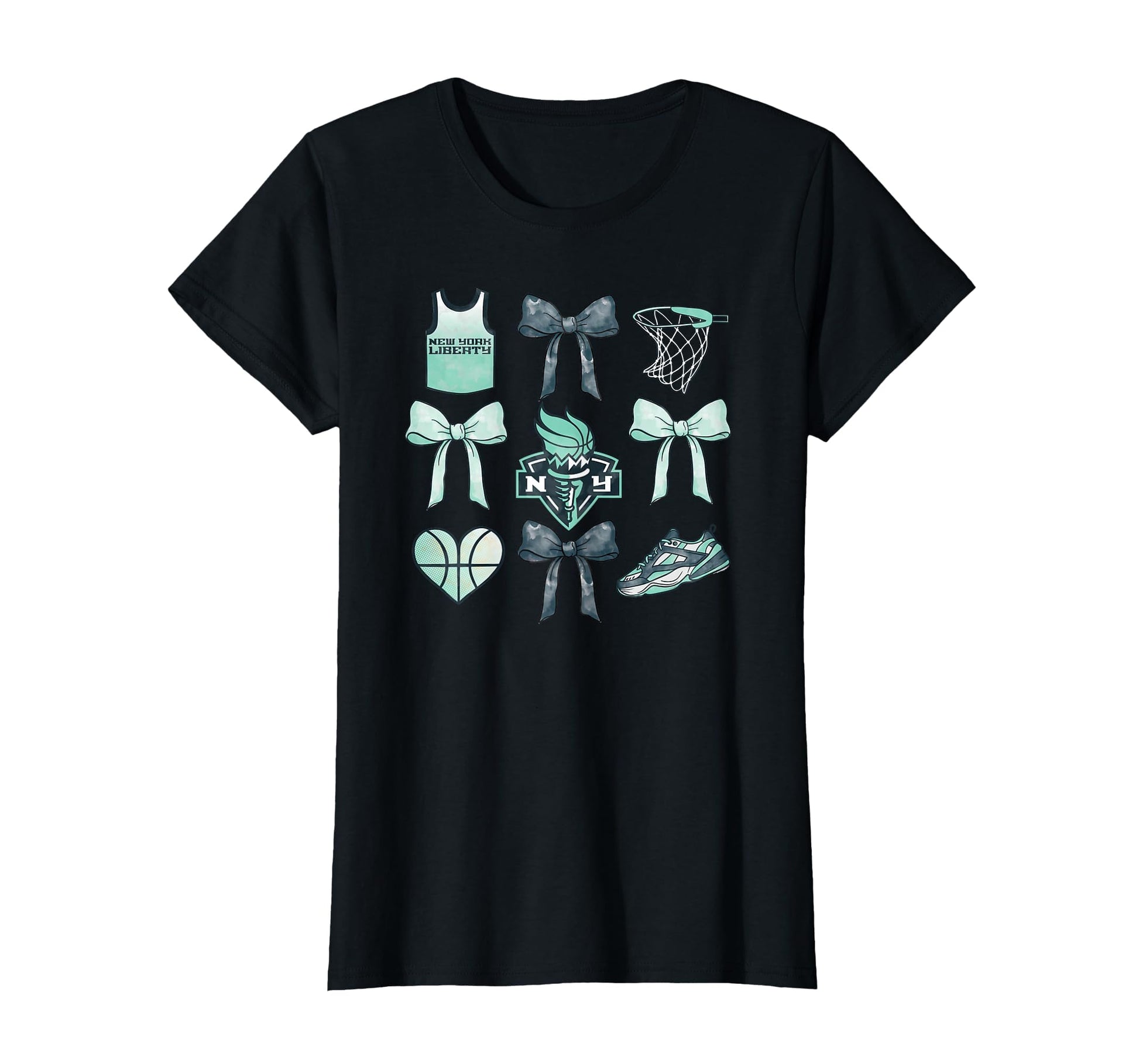 Wnba New York Liberty Bow Grid T-Shirt - Fun Novelty Design Men Women - T-Shirt, Sweatshirt, Hoodie