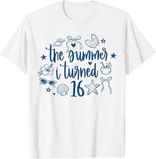 The Summer I Turned 16 Sweet Sixteen Beach Birthday Girls T-Shirt Unisex T-shirt, Sweatshirt, Hoodie, Long Sleeve Tee - T-Shirt, Sweatshirt, Hoodie