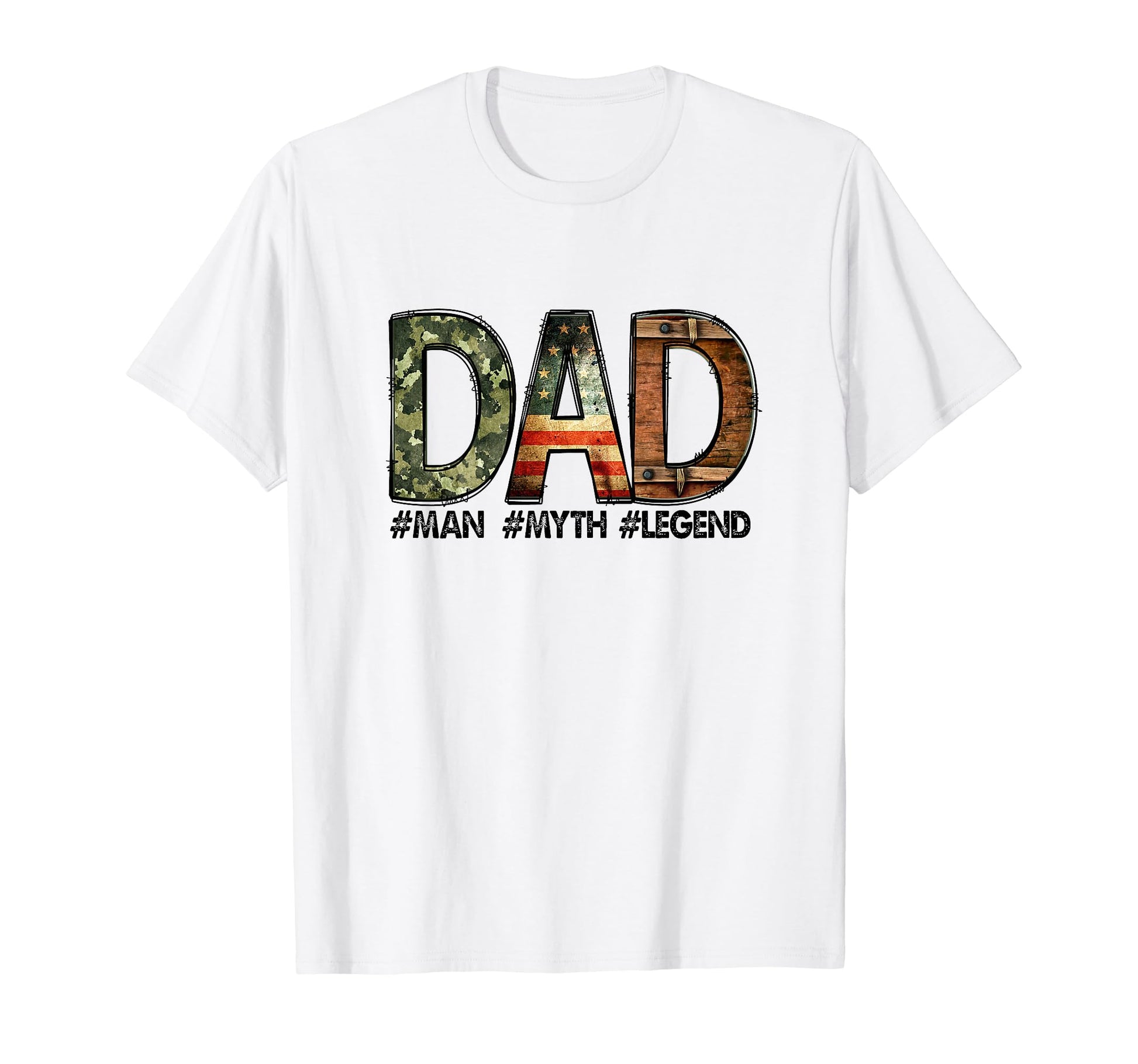 Fathers Day Patriotic Dad Myth Legend T-Shirt - Custom Art Print Men Women - T-Shirt, Sweatshirt, Hoodie