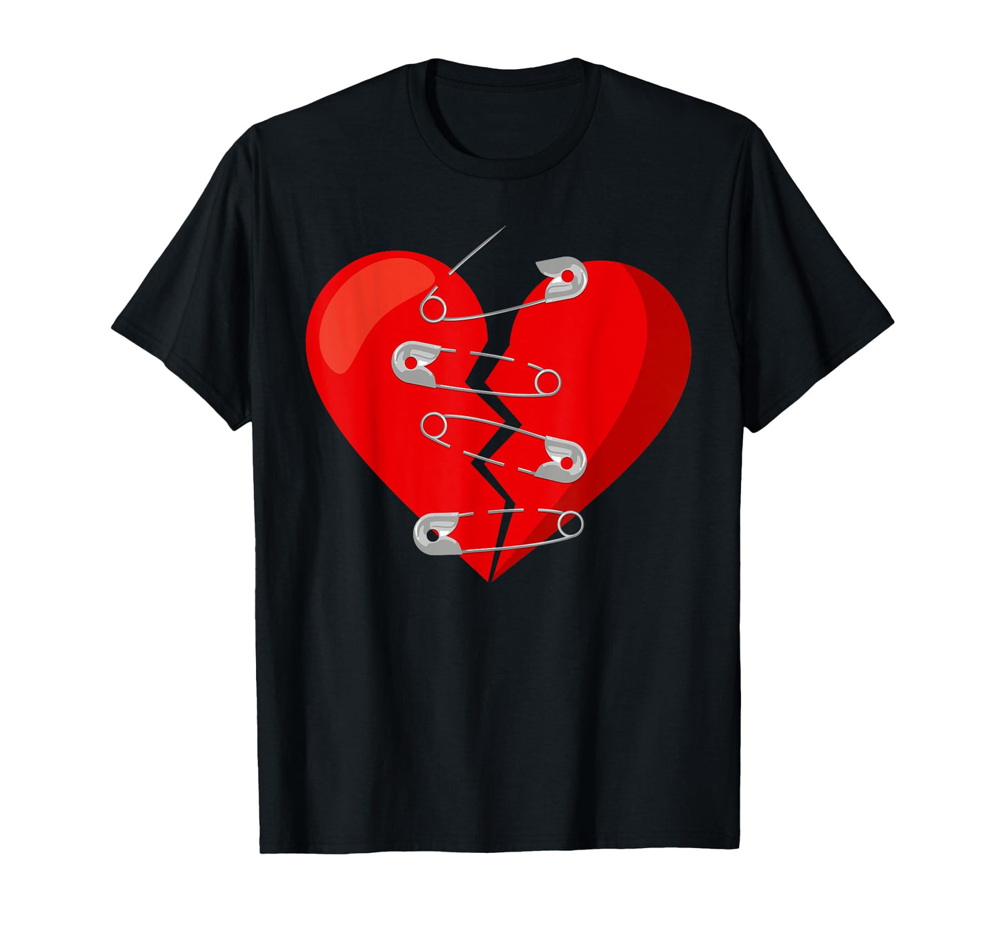 Heart Broken Safety Pins Anti T-Shirt - Unique Graphic for Adults - T-Shirt, Sweatshirt, Hoodie
