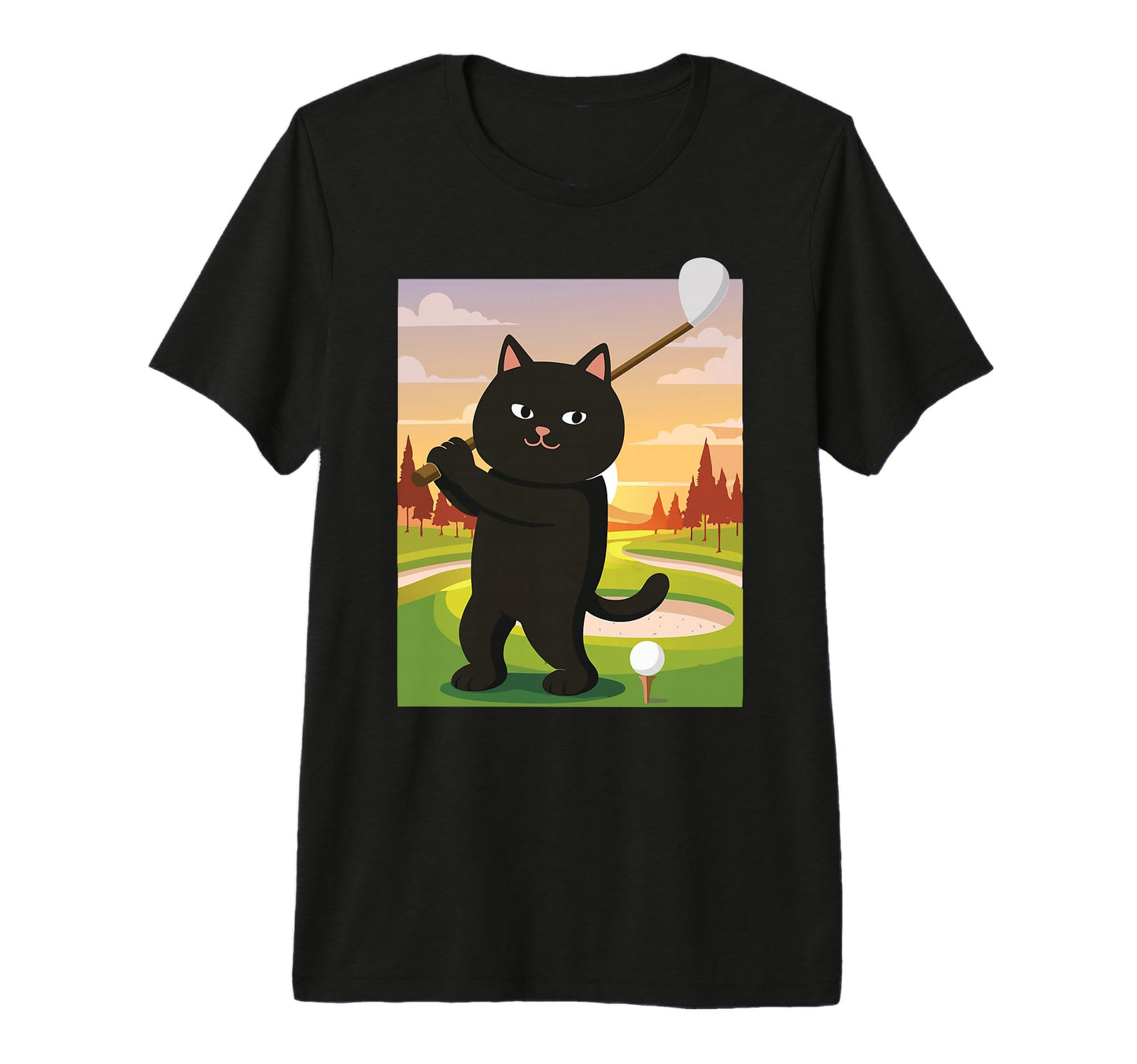 Golf Cat Dad Golfing Golfer Club Balls T-Shirt - Trendy Graphic for Adults - T-Shirt, Sweatshirt, Hoodie