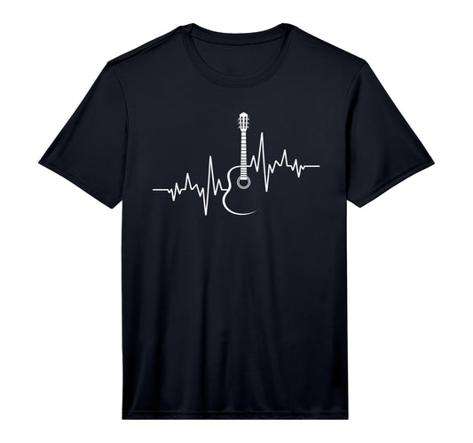 Acoustic Guitar Heartbeat Music T-Shirt - Aesthetic Graphic for Adults - T-Shirt, Sweatshirt, Hoodie