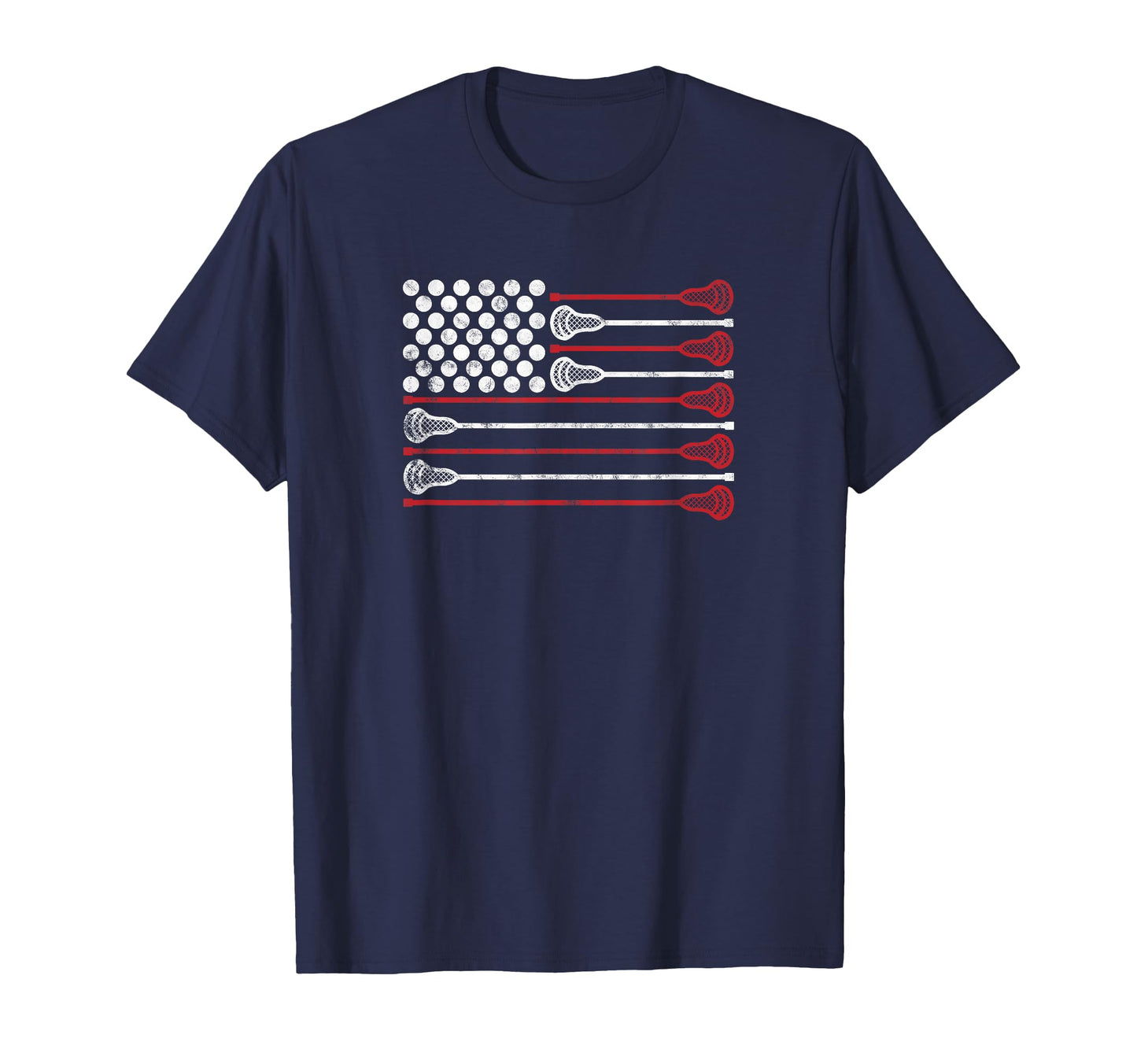 Lacrosse Usa Flag Lax T-Shirt - Minimalist Print Men Women - T-Shirt, Sweatshirt, Hoodie
