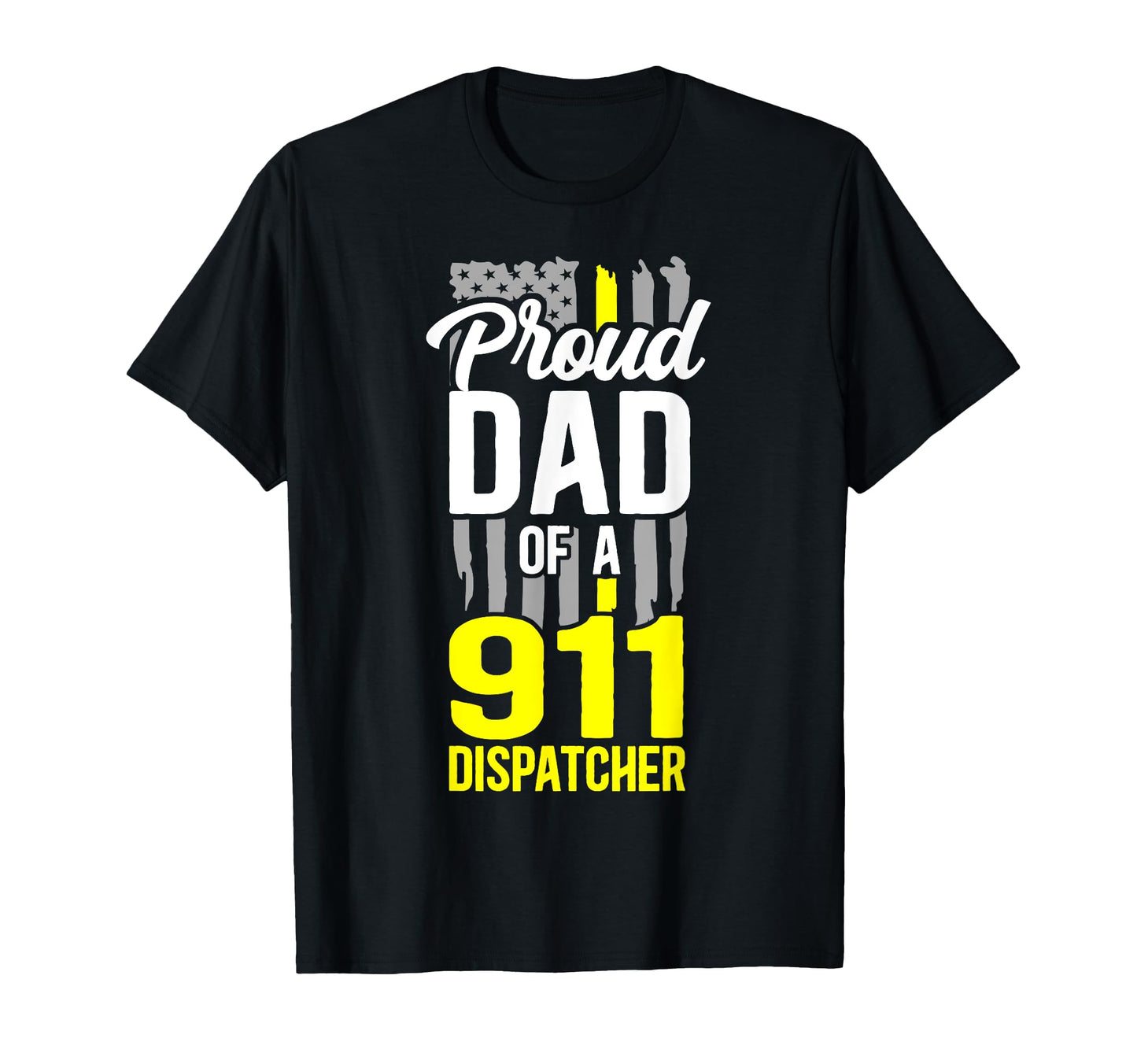 911 Dispatcher Thin Gold Yellow Line T-Shirt - Streetwear Style for Adults - T-Shirt, Sweatshirt, Hoodie