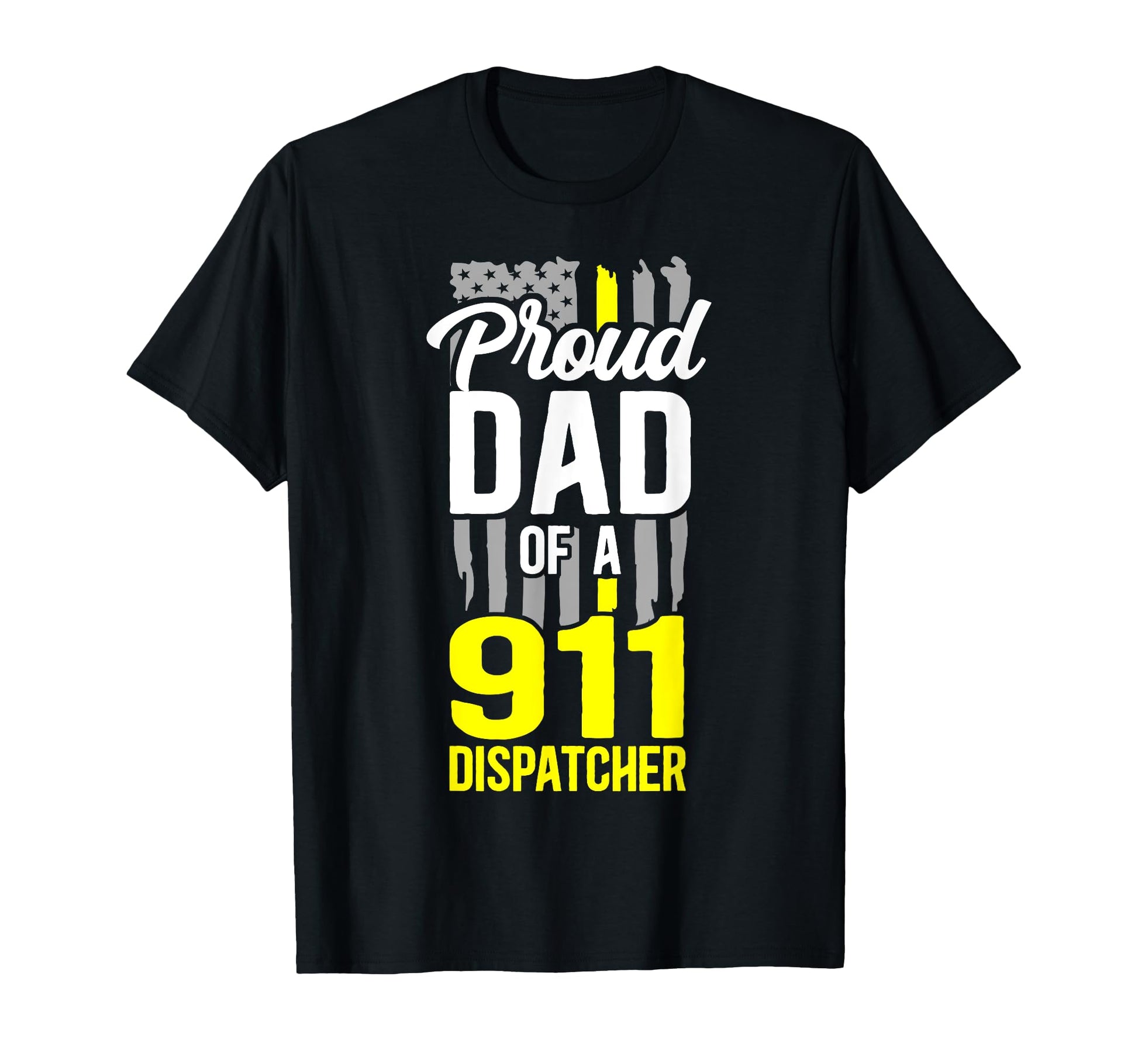 911 Dispatcher Thin Gold Yellow Line T-Shirt - Streetwear Style for Adults - T-Shirt, Sweatshirt, Hoodie