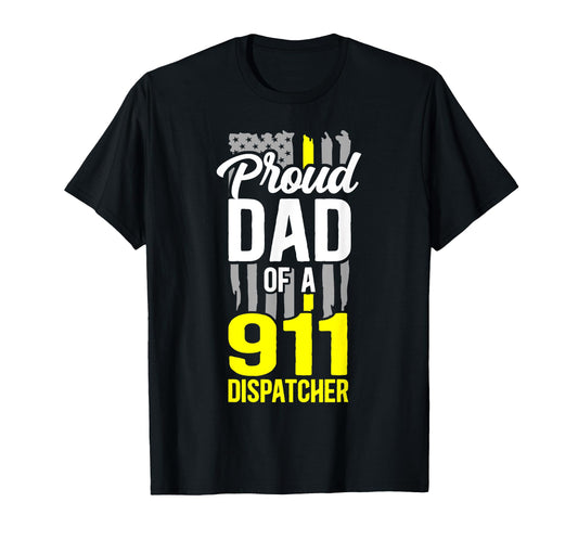 911 Dispatcher Thin Gold Yellow Line T-Shirt - Streetwear Style for Adults - T-Shirt, Sweatshirt, Hoodie