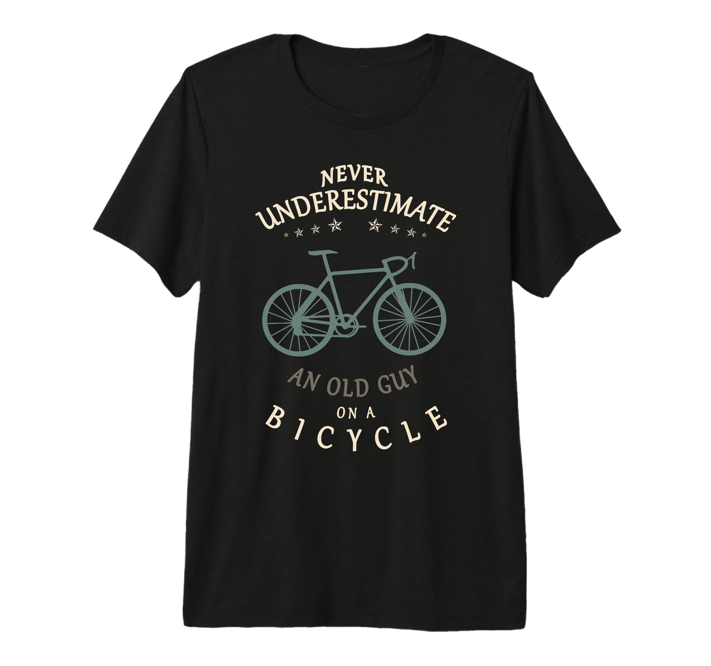 Mens Bike Cycling Never Underestimate T-Shirt - Unique Graphic Men Women - T-Shirt, Sweatshirt, Hoodie