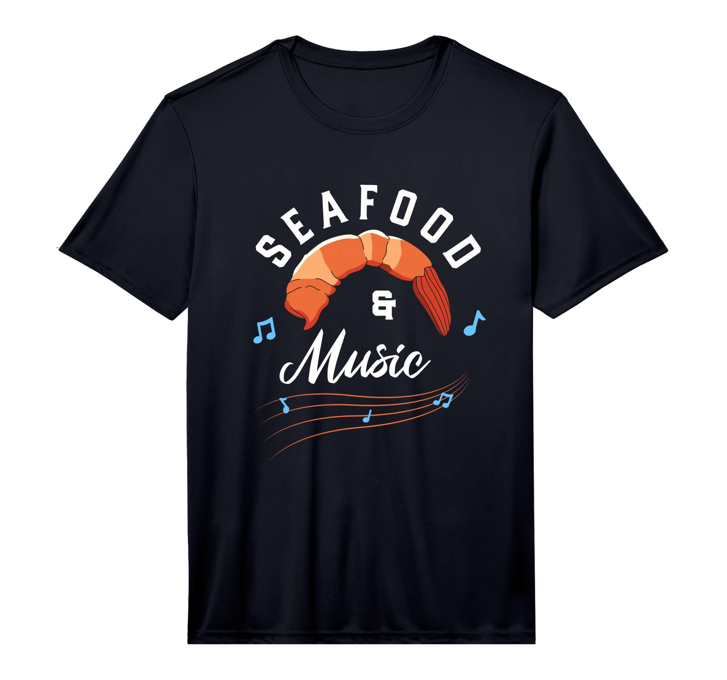 Seafood And Music Notes Musician T-Shirt - Minimalist Print Men Women - T-Shirt, Sweatshirt, Hoodie