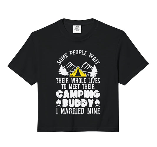 Camping Buddy I Married Mine Camper Sweatshirt - Graphic Print Unisex - T-Shirt, Sweatshirt, Hoodie
