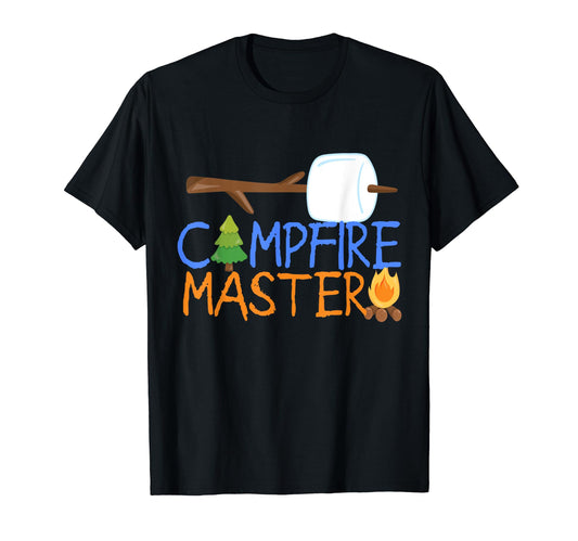 Campfire Master Dad Camping Camp T-Shirt - Minimalist Print Men Women - T-Shirt, Sweatshirt, Hoodie