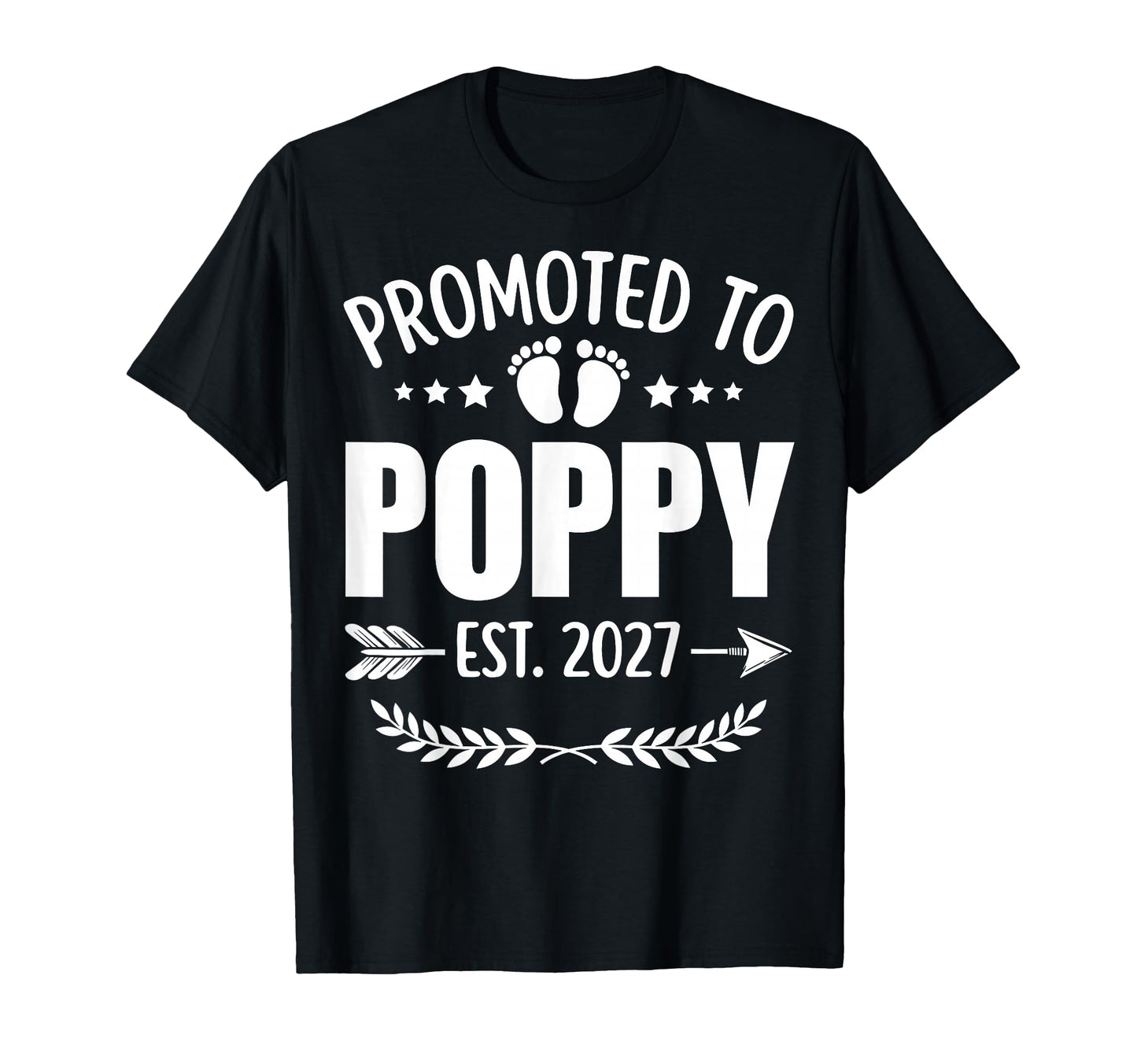 Promoted To Poppy Est 2027 Grandpa T-Shirt - Custom Art Print Unisex - T-Shirt, Sweatshirt, Hoodie