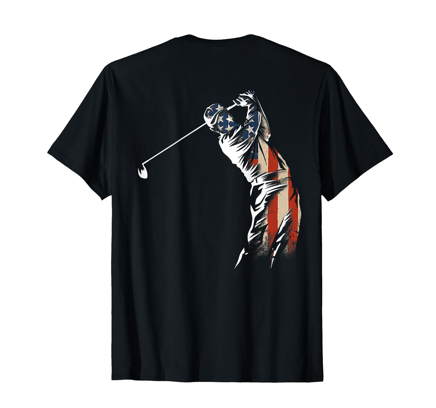 American Flag Golf Golfer Golfing Dad Papa T-Shirt - Unique Graphic Unisex - T-Shirt, Sweatshirt, Hoodie