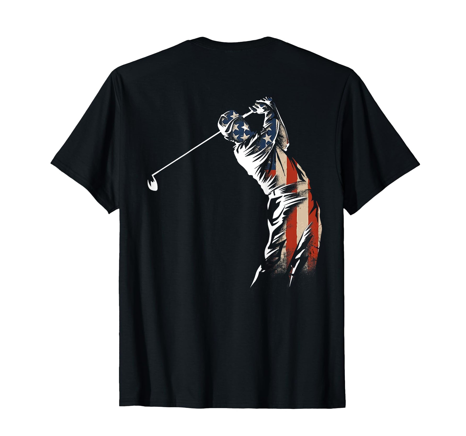 American Flag Golf Golfer Golfing Dad Papa T-Shirt - Unique Graphic Unisex - T-Shirt, Sweatshirt, Hoodie