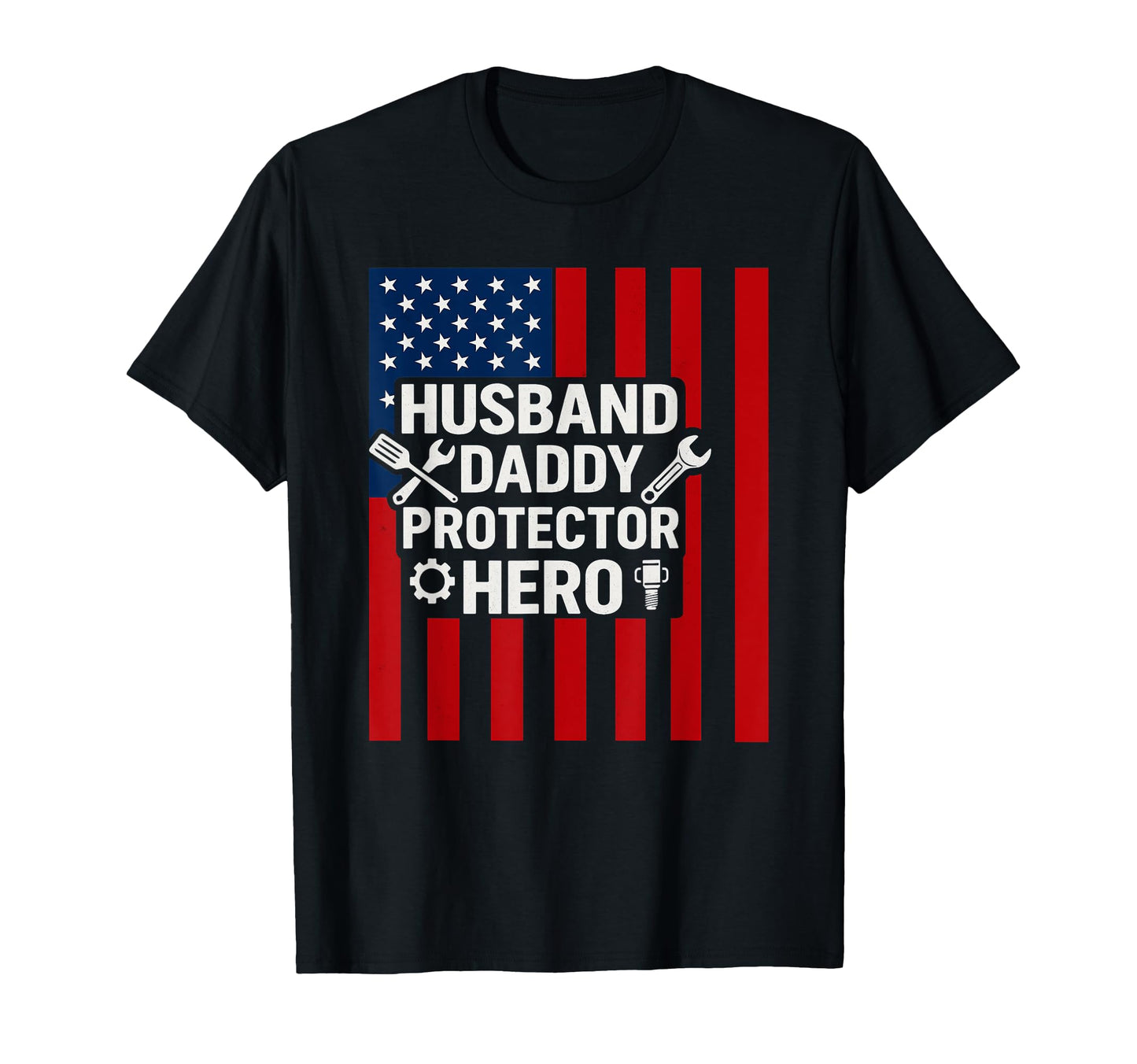 Husband Daddy Protector Hero Fathers T-Shirt - Trendy Graphic for Adults - T-Shirt, Sweatshirt, Hoodie