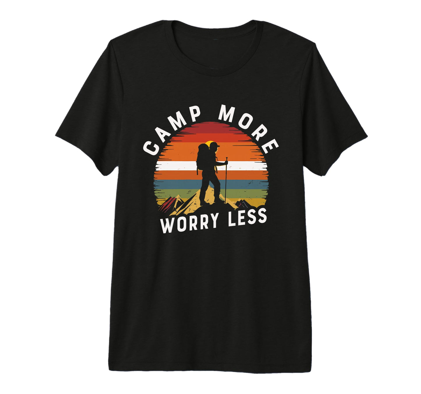 Camp More Worry Less Camp Funny Camper T-Shirt - Trendy Graphic Men Women - T-Shirt, Sweatshirt, Hoodie