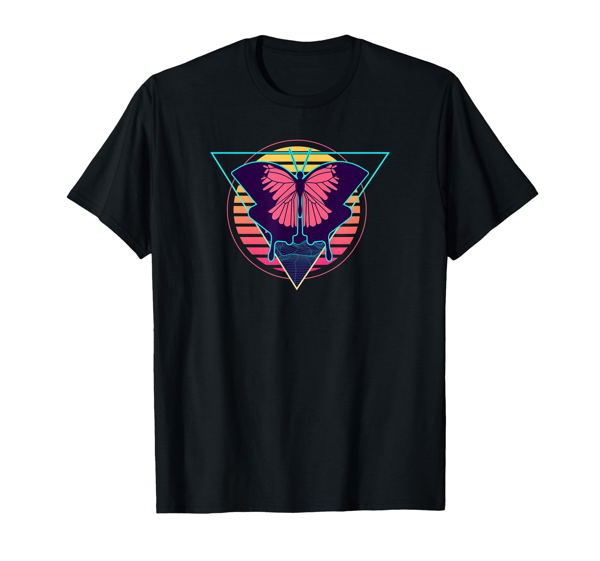 Butterfly Futuristic Synthwave Vaporwave T-Shirt - Unique Graphic Unisex - T-Shirt, Sweatshirt, Hoodie