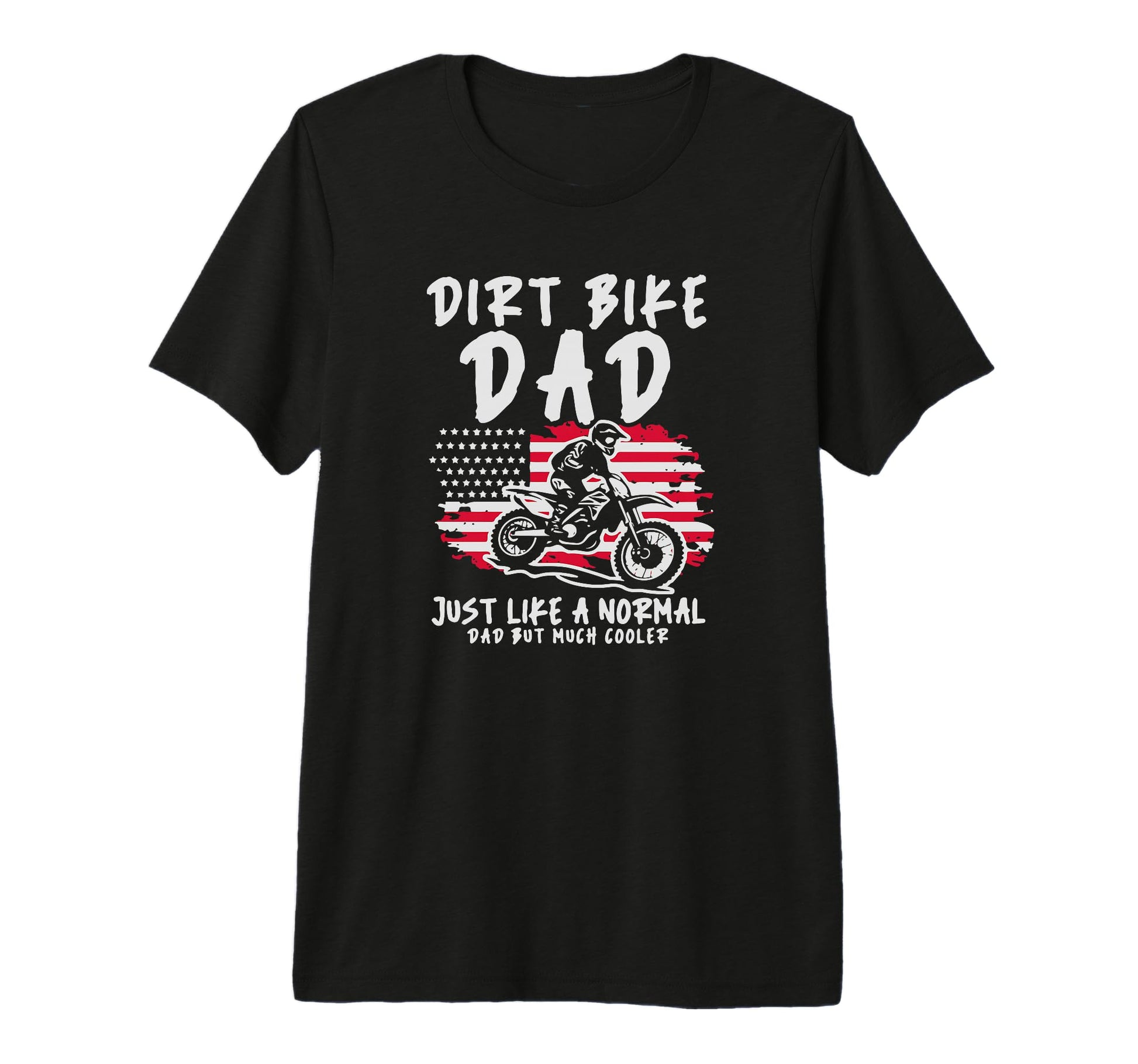 Dirt Bike Dad Usa American Flag T-Shirt - Minimalist Print Men Women - T-Shirt, Sweatshirt, Hoodie