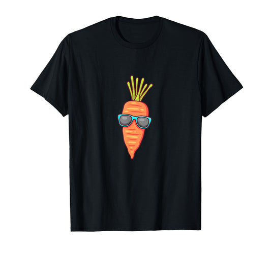 Carrot Funny Comic Vegetables Glasses T-Shirt - Aesthetic Graphic Unisex - T-Shirt, Sweatshirt, Hoodie