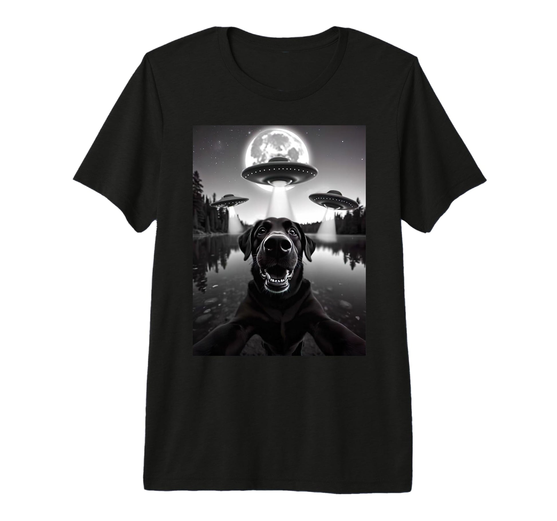 Funny Black Lab Labrador Dog Selfie T-Shirt - Aesthetic Graphic for Adults - T-Shirt, Sweatshirt, Hoodie