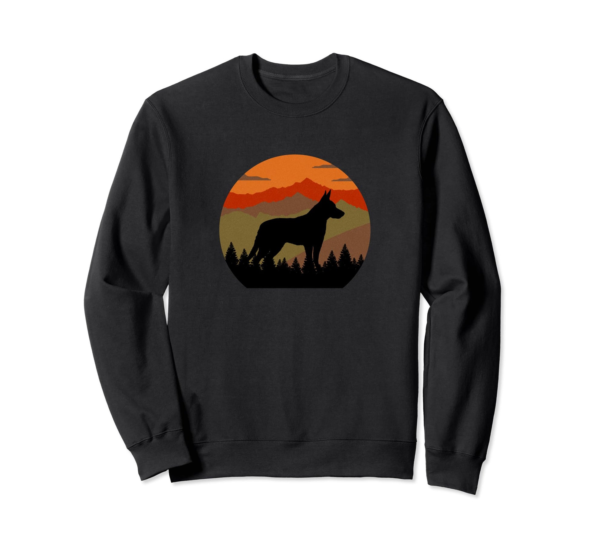 Koolie Dog Sunset Mountains Sweatshirt - Aesthetic Graphic Unisex - T-Shirt, Sweatshirt, Hoodie