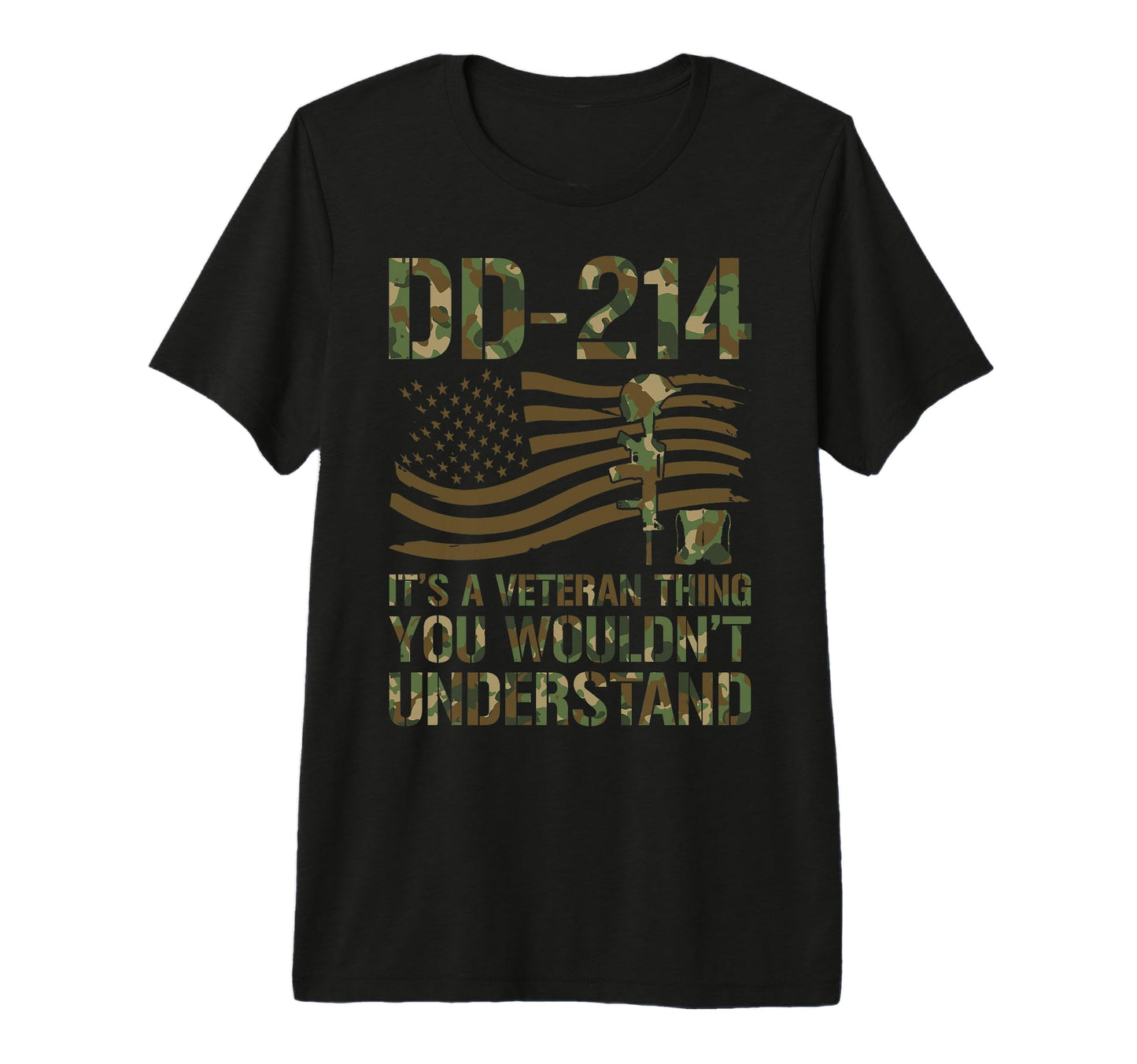Dd 214 Its Veteran Thing Camouflage Retired T-Shirt - Graphic Print Unisex - T-Shirt, Sweatshirt, Hoodie