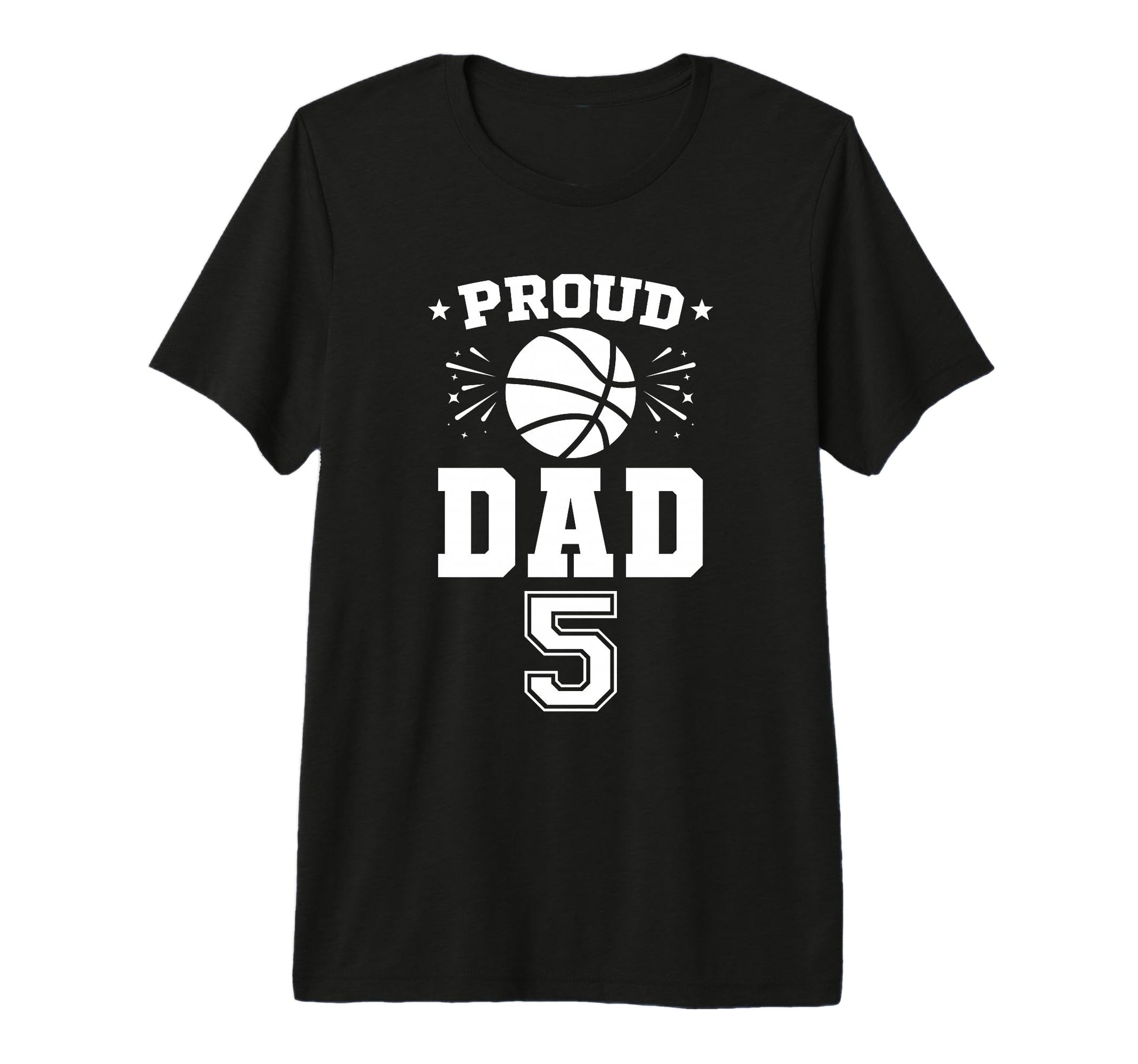 Proud Basketball Dad Number 5 T-Shirt - Aesthetic Graphic for Adults - T-Shirt, Sweatshirt, Hoodie