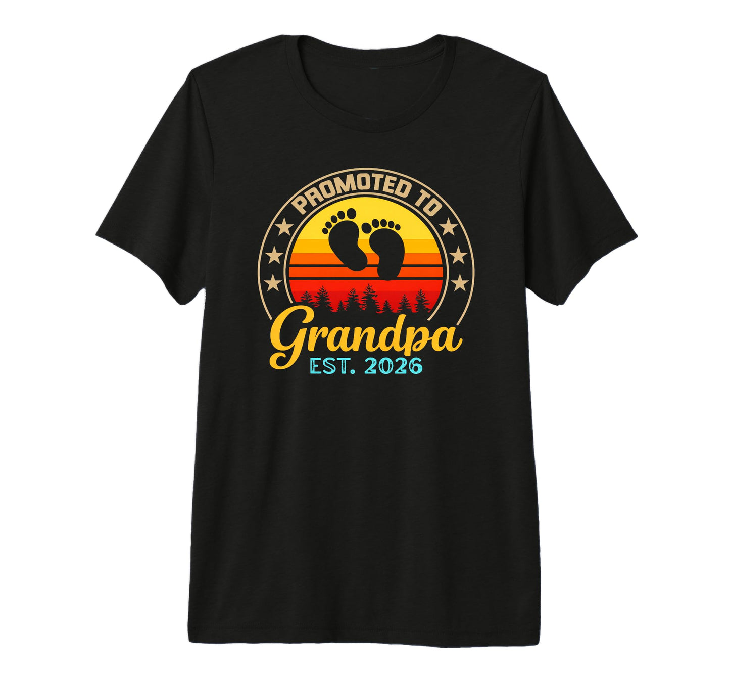 Promoted To Grandpa Est 2026 First T-Shirt - Fun Novelty Design for Adults - T-Shirt, Sweatshirt, Hoodie