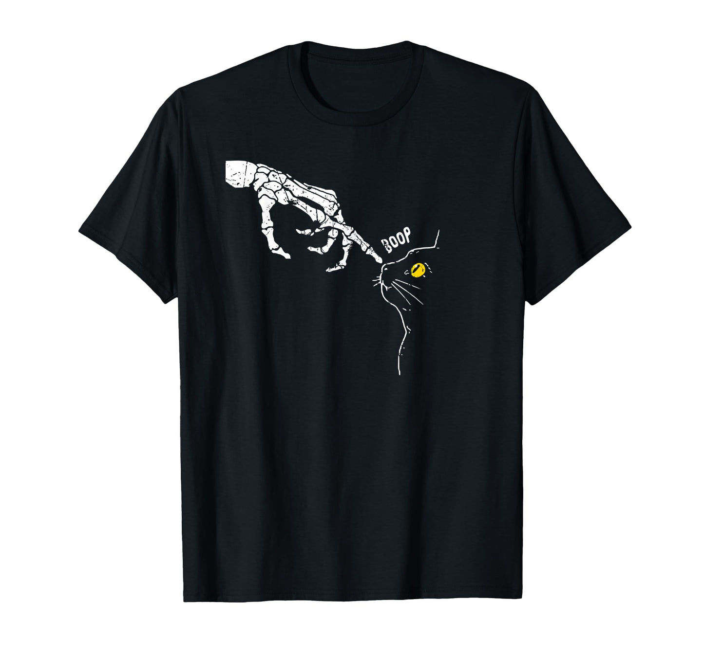 Cat Black Lover Skeleton Hand Boop Funny T-Shirt - Custom Art Print Unisex - T-Shirt, Sweatshirt, Hoodie