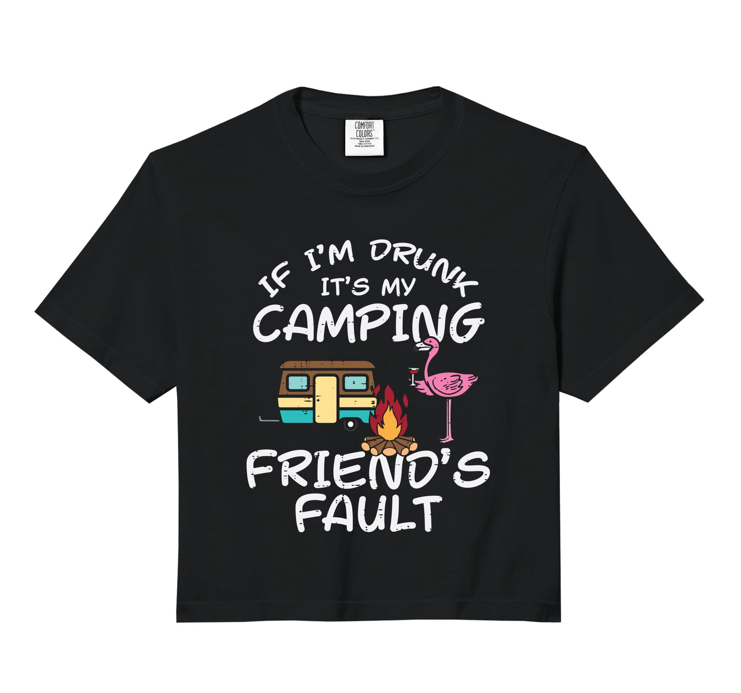 Its My Camping Friends Fault Flamingo T-Shirt - Unique Graphic Men Women - T-Shirt, Sweatshirt, Hoodie