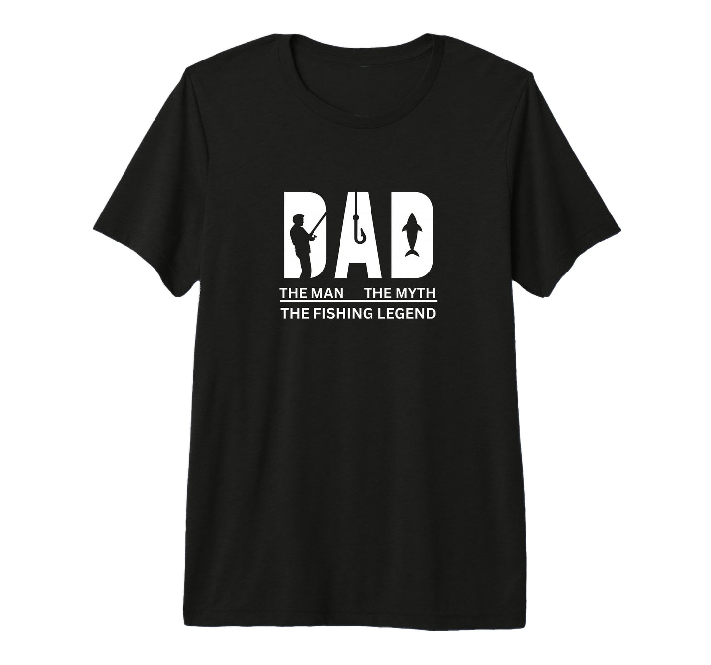 Dad Myth Fishing Legend Tri Blend T-Shirt - Custom Art Print Men Women - T-Shirt, Sweatshirt, Hoodie
