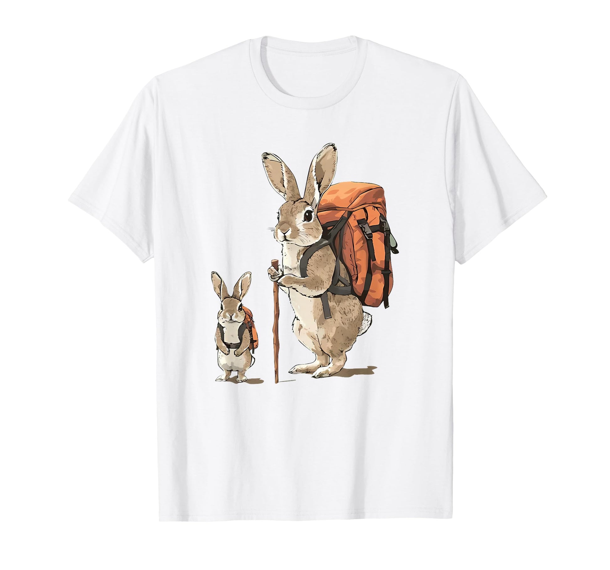 Hiking Rabbits Backpack Family Adventure T-Shirt - Trendy Graphic Men Women - T-Shirt, Sweatshirt, Hoodie