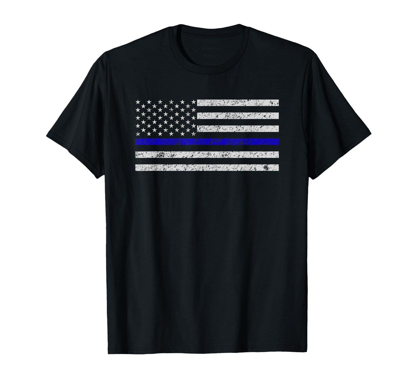 Thin Blue Line American Flag T-Shirt - Fun Novelty Design for Adults - T-Shirt, Sweatshirt, Hoodie