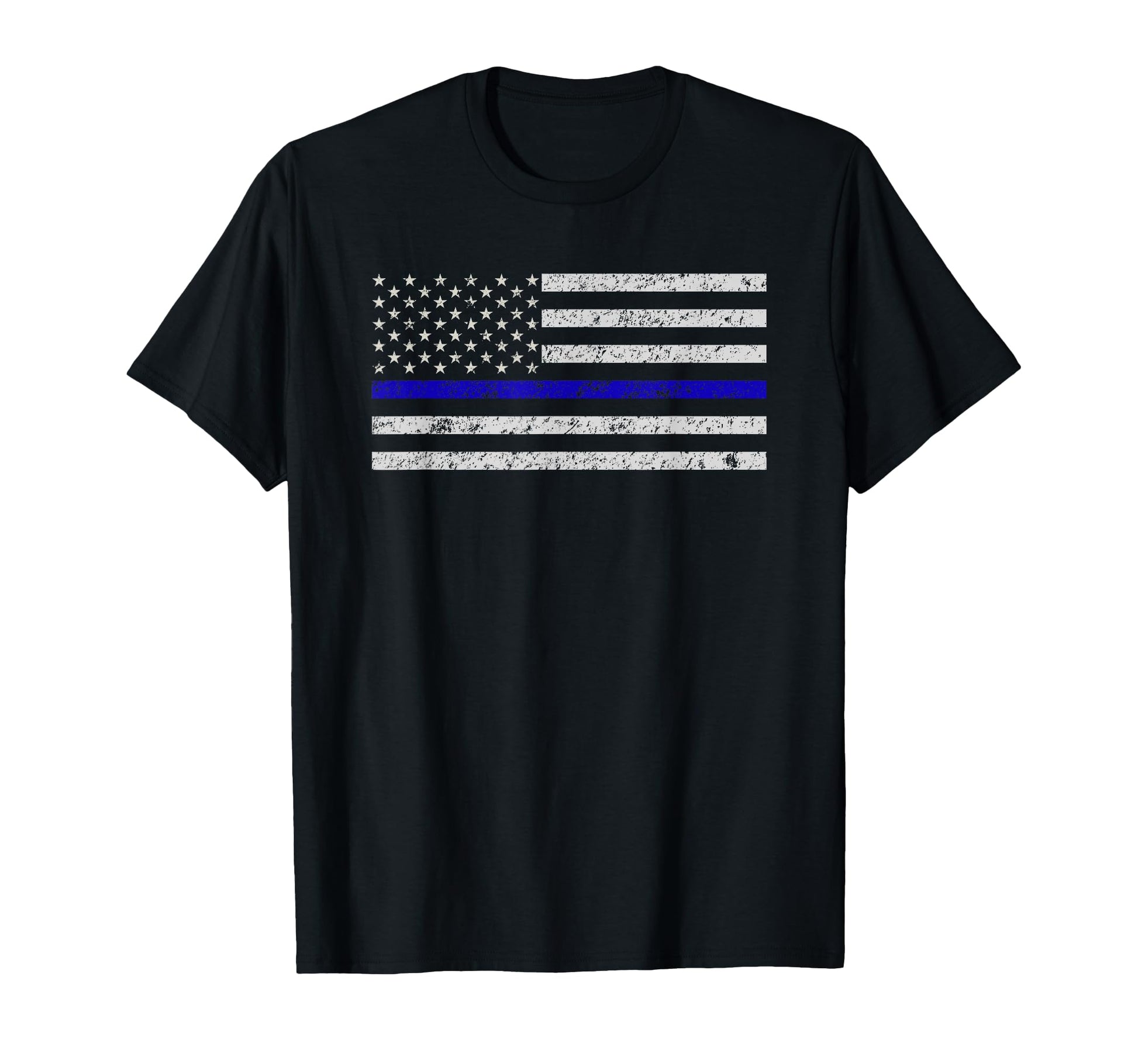 Thin Blue Line American Flag T-Shirt - Fun Novelty Design for Adults - T-Shirt, Sweatshirt, Hoodie