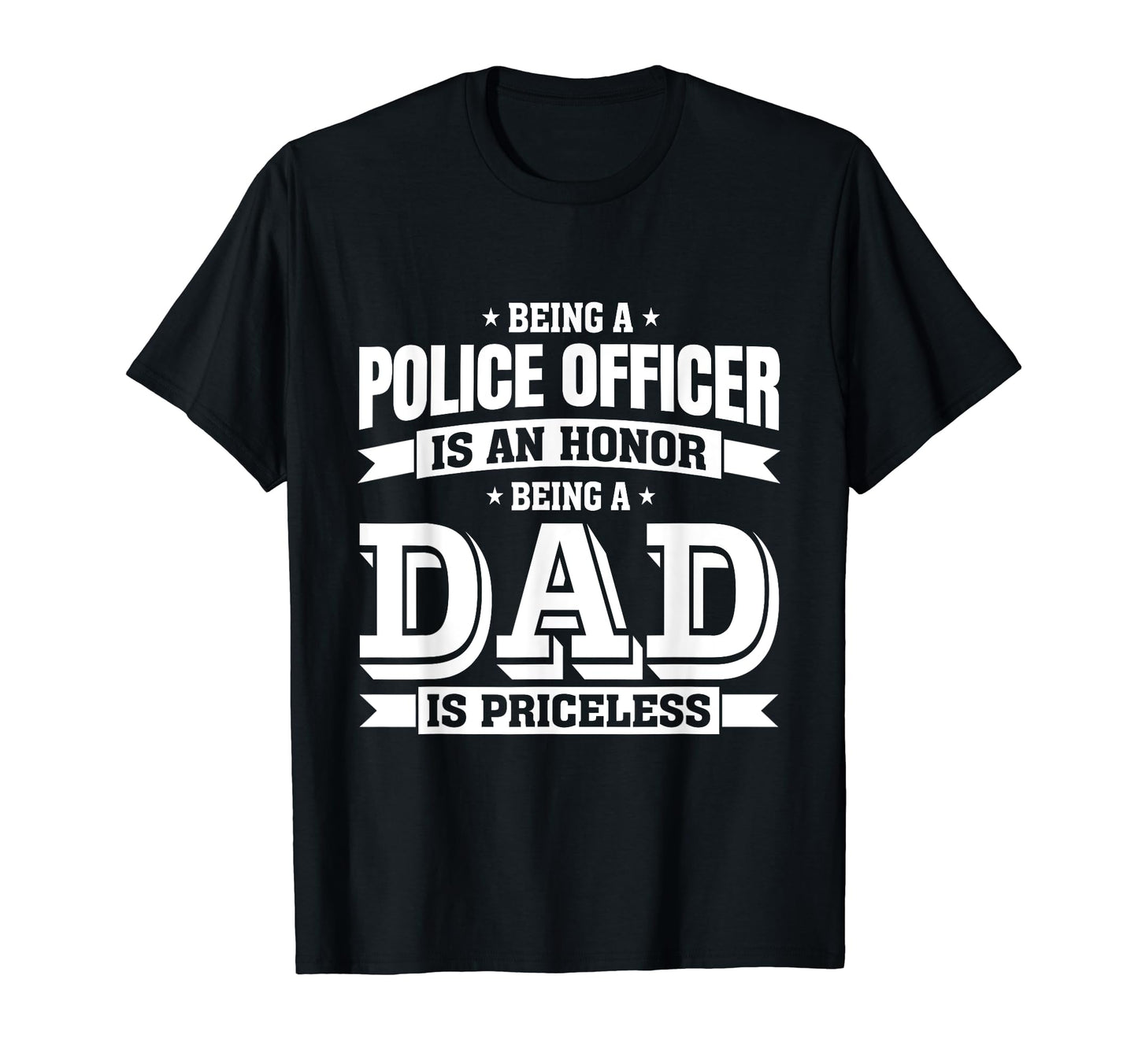 Mens Police Officer Dad Police Fathers T-Shirt - Minimalist Print Unisex - T-Shirt, Sweatshirt, Hoodie