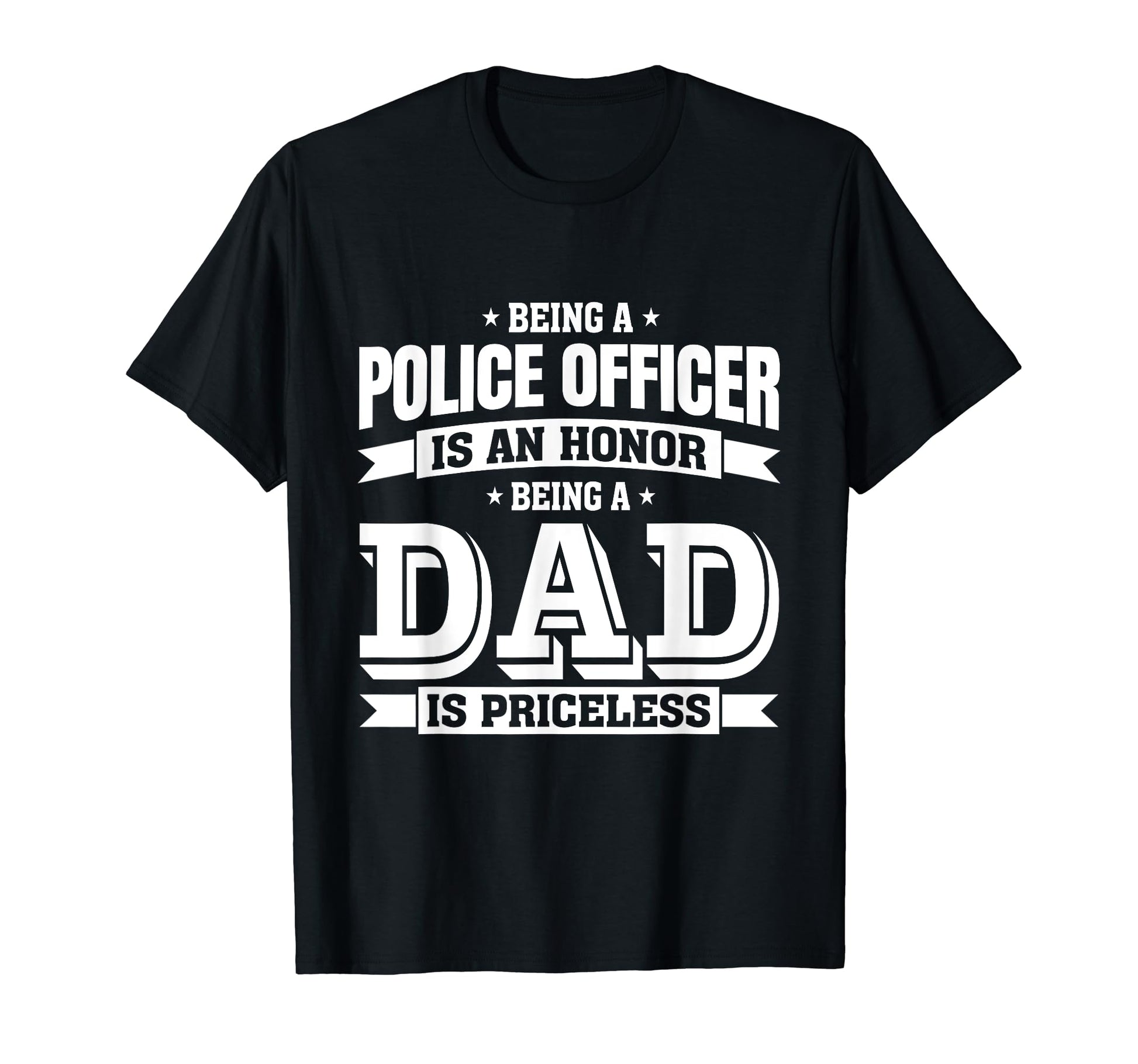 Mens Police Officer Dad Police Fathers T-Shirt - Minimalist Print Unisex - T-Shirt, Sweatshirt, Hoodie