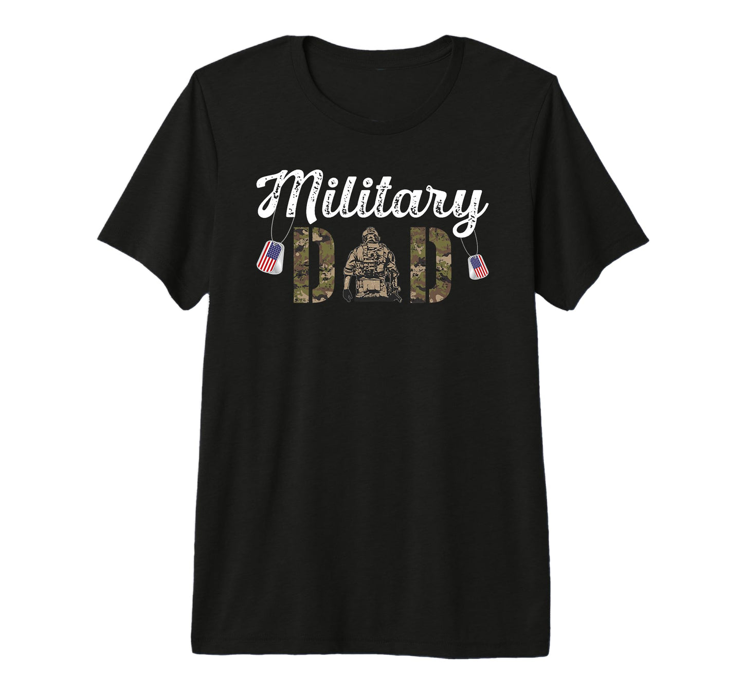 Mens Military Dad American Flag Soldier T-Shirt - Graphic Print for Adults - T-Shirt, Sweatshirt, Hoodie