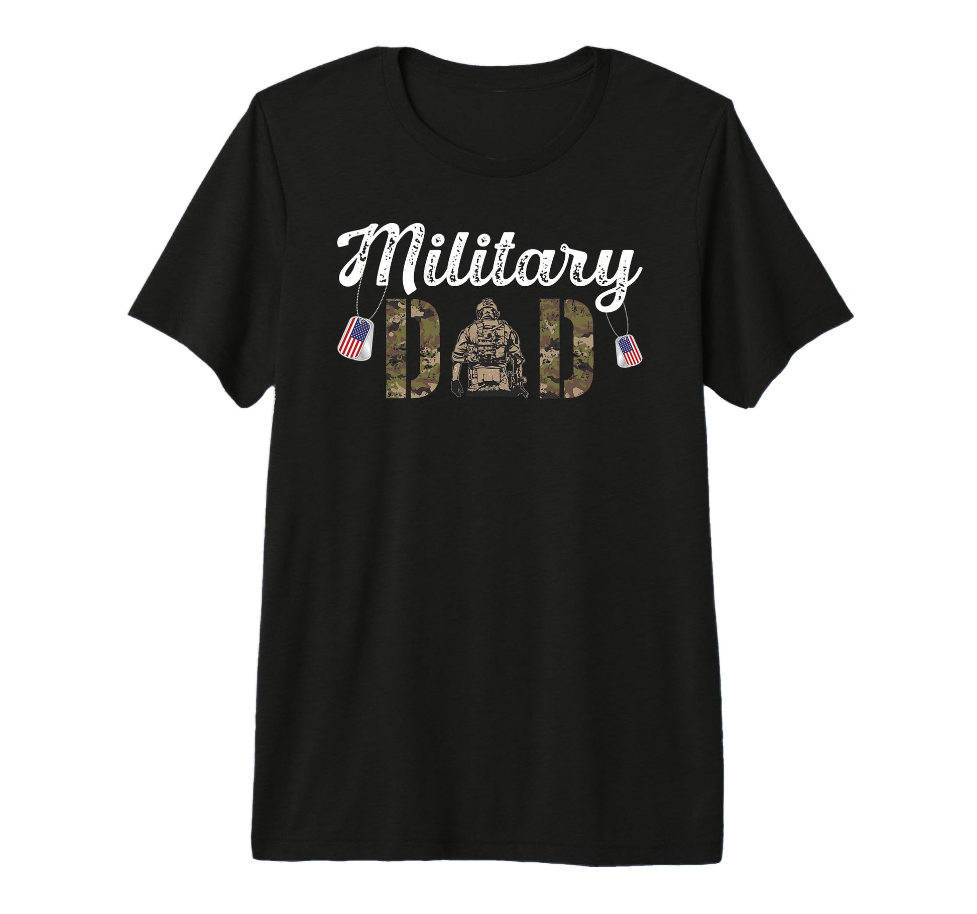 Mens Military Dad American Flag Soldier T-Shirt - Graphic Print for Adults - T-Shirt, Sweatshirt, Hoodie