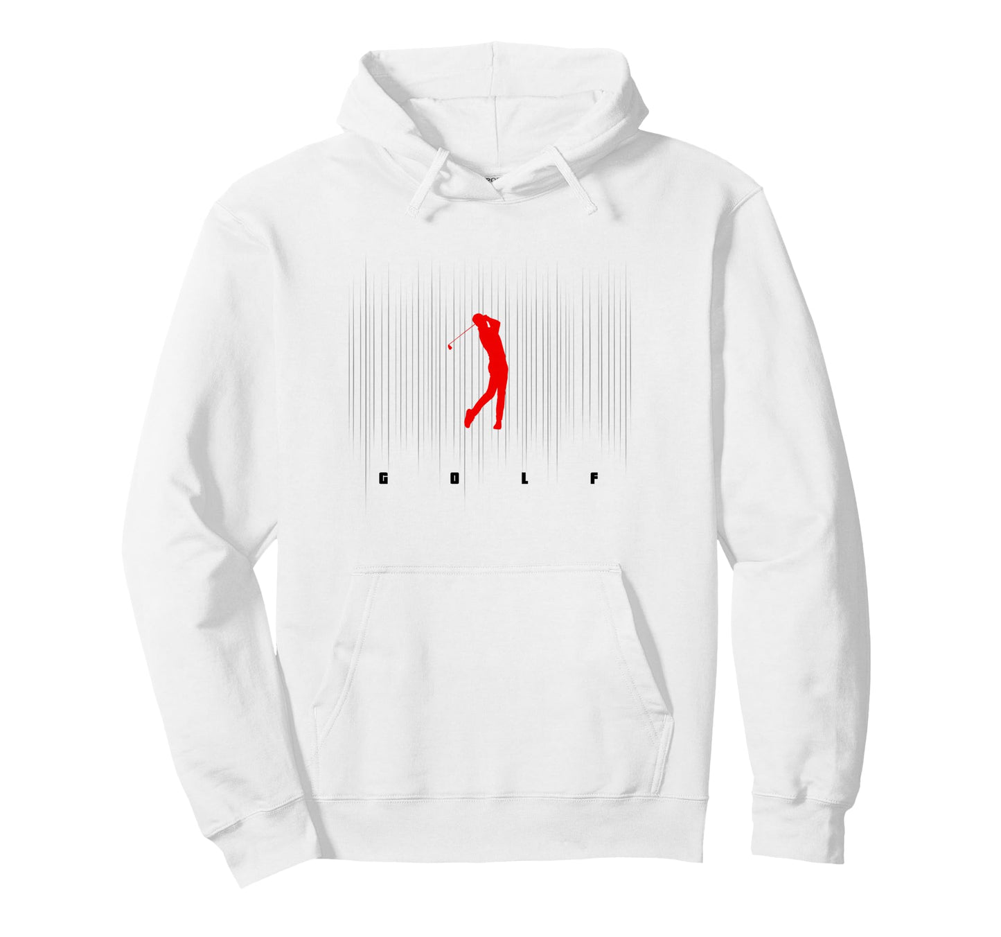 Golf Logo Motif Golfing White Hoodie - Trendy Graphic for Adults - T-Shirt, Sweatshirt, Hoodie