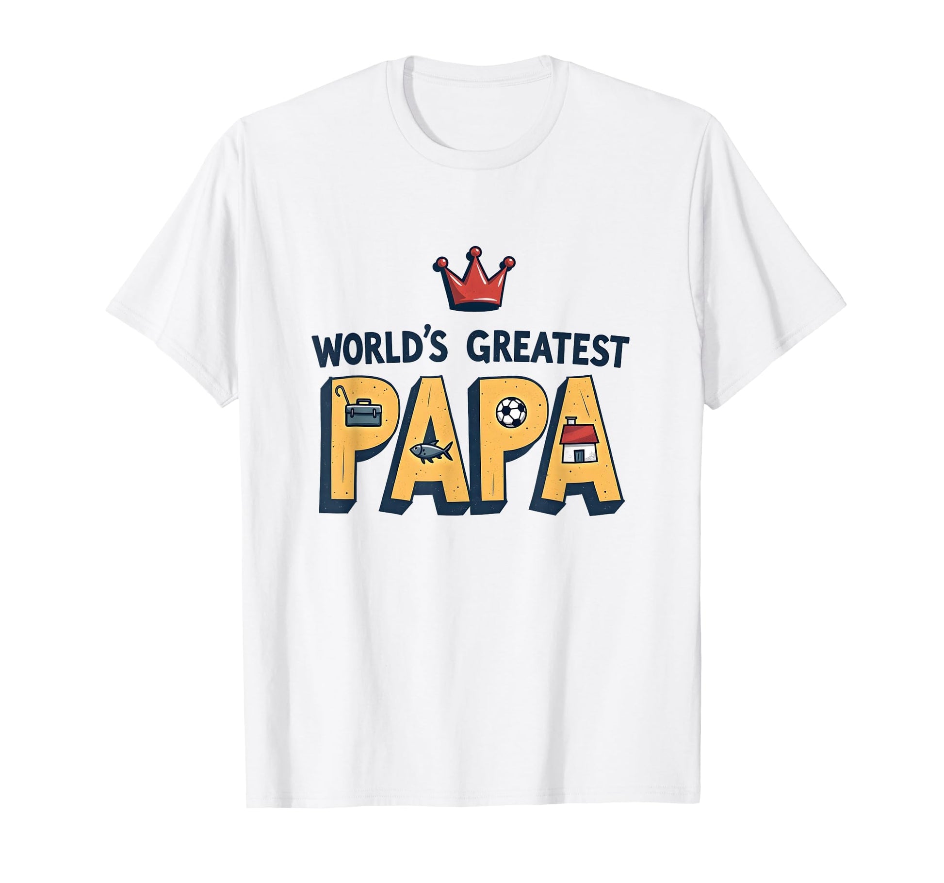 Worlds Greatest Papa Crowned T-Shirt - Aesthetic Graphic for Adults - T-Shirt, Sweatshirt, Hoodie
