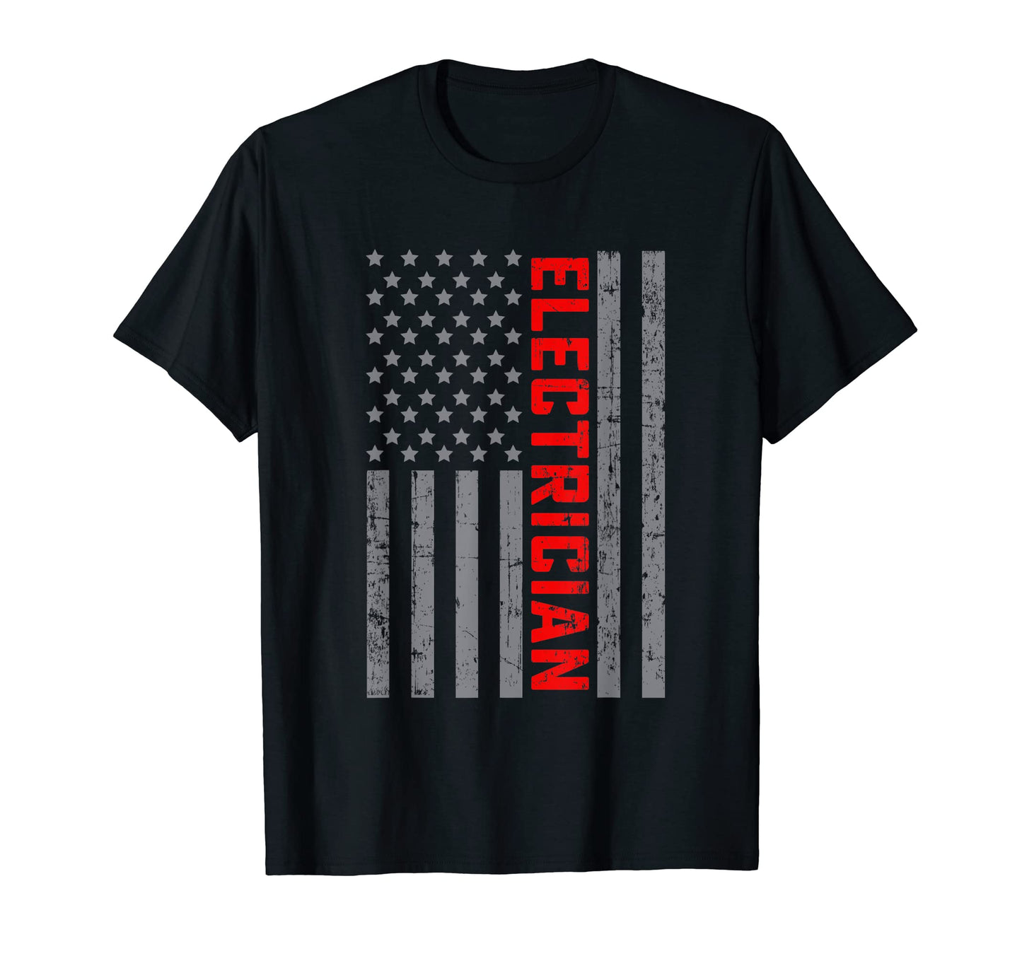 American Flag Electrician Us Flag Dad T-Shirt - Minimalist Print for Adults - T-Shirt, Sweatshirt, Hoodie