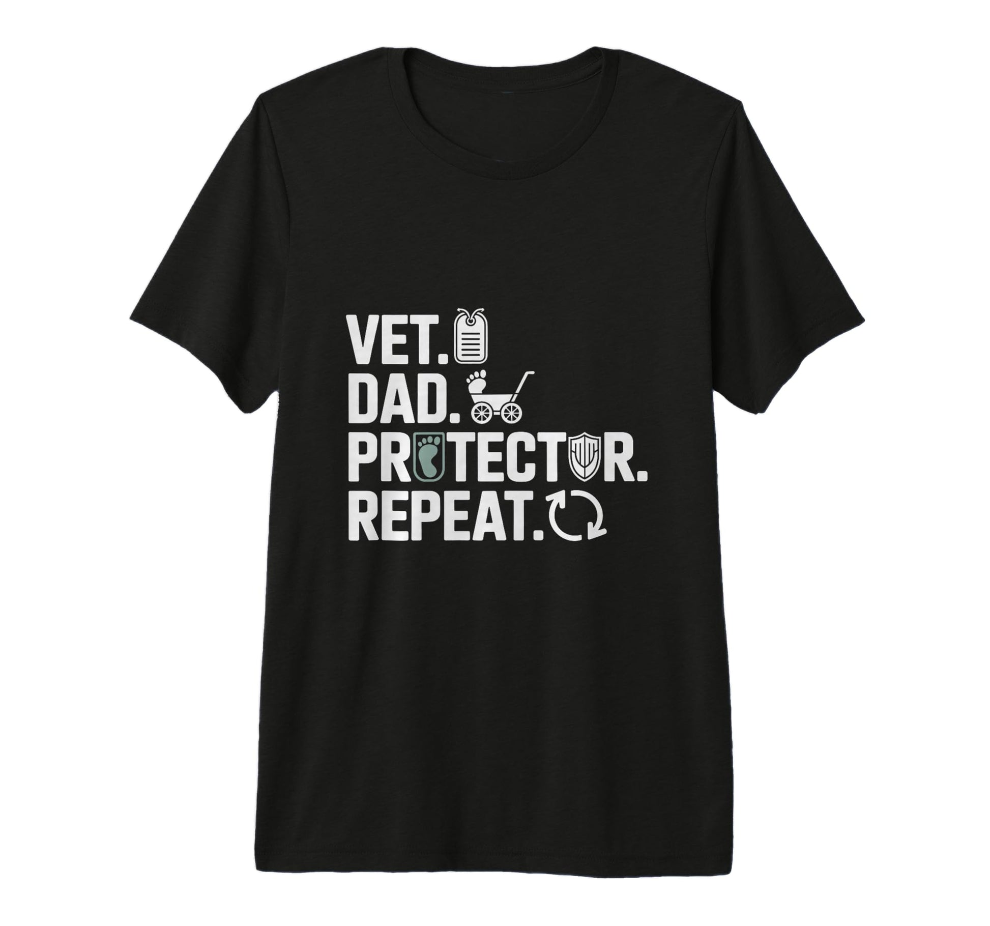 Vet Dad Protector Repeat Military T-Shirt - Streetwear Style Unisex - T-Shirt, Sweatshirt, Hoodie