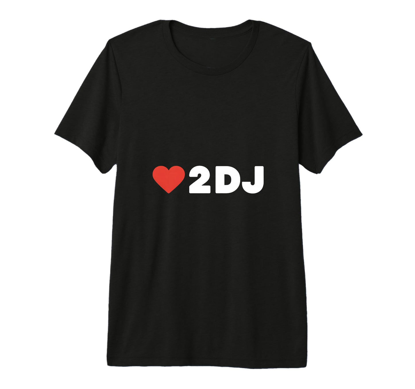Love 2 Dj Funny Red Heart Music Lovers T-Shirt - Unique Graphic for Adults - T-Shirt, Sweatshirt, Hoodie