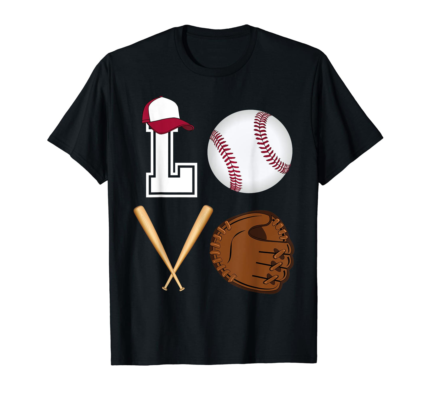I Love Baseball Valentines Glove Baseball T-Shirt - Trendy Graphic Unisex - T-Shirt, Sweatshirt, Hoodie
