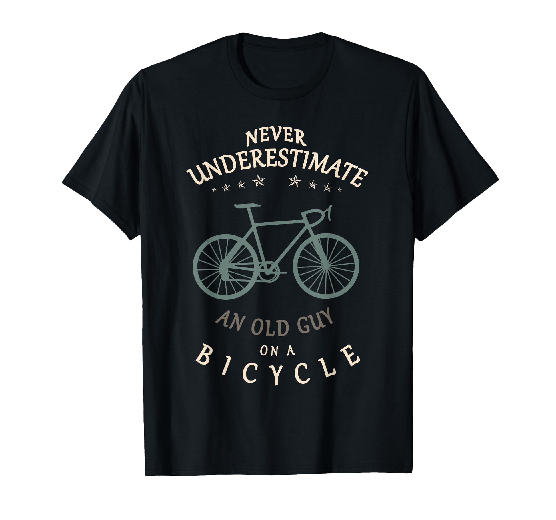 Bike Cycling Never Underestimate Old T-Shirt - Fun Novelty Design Unisex - T-Shirt, Sweatshirt, Hoodie