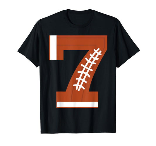 7Th Birthday Football Ball 7 Year T-Shirt - Aesthetic Graphic for Adults - T-Shirt, Sweatshirt, Hoodie
