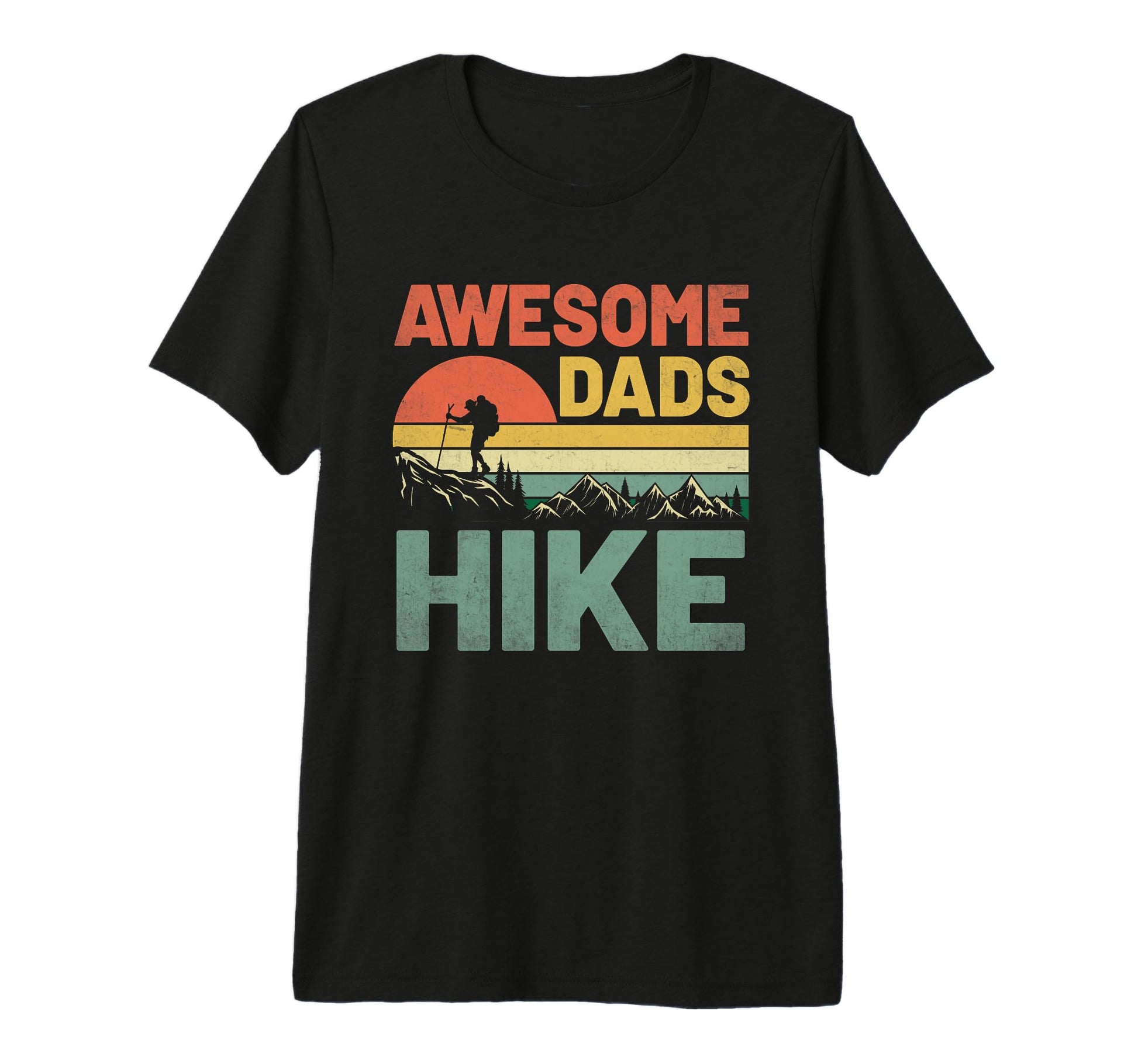 Awesome Dads Hike Tri Blend T-Shirt - Graphic Print Unisex - T-Shirt, Sweatshirt, Hoodie