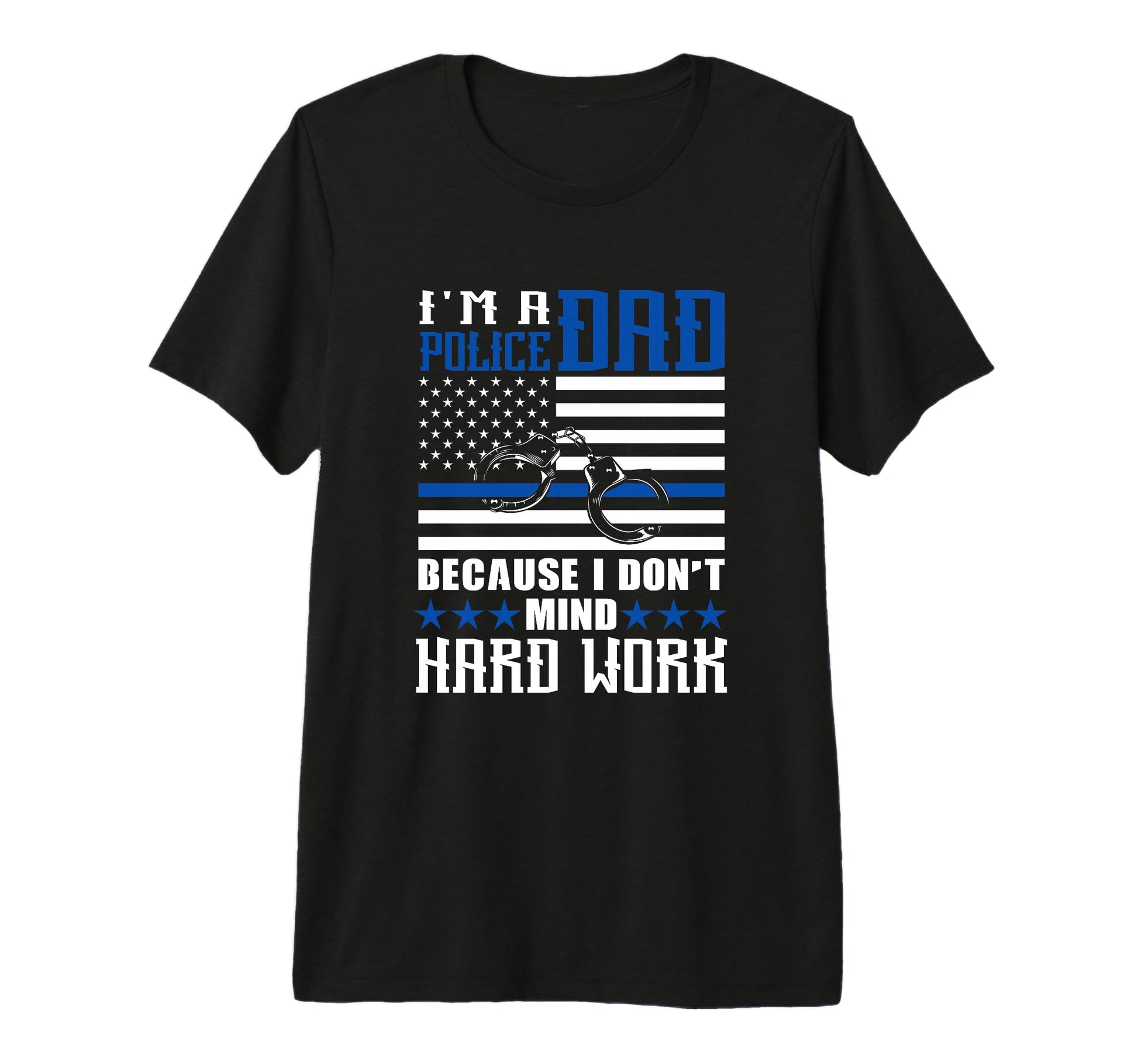 Mens Thin Blue Line Im Police Dad T-Shirt - Fun Novelty Design for Adults - T-Shirt, Sweatshirt, Hoodie