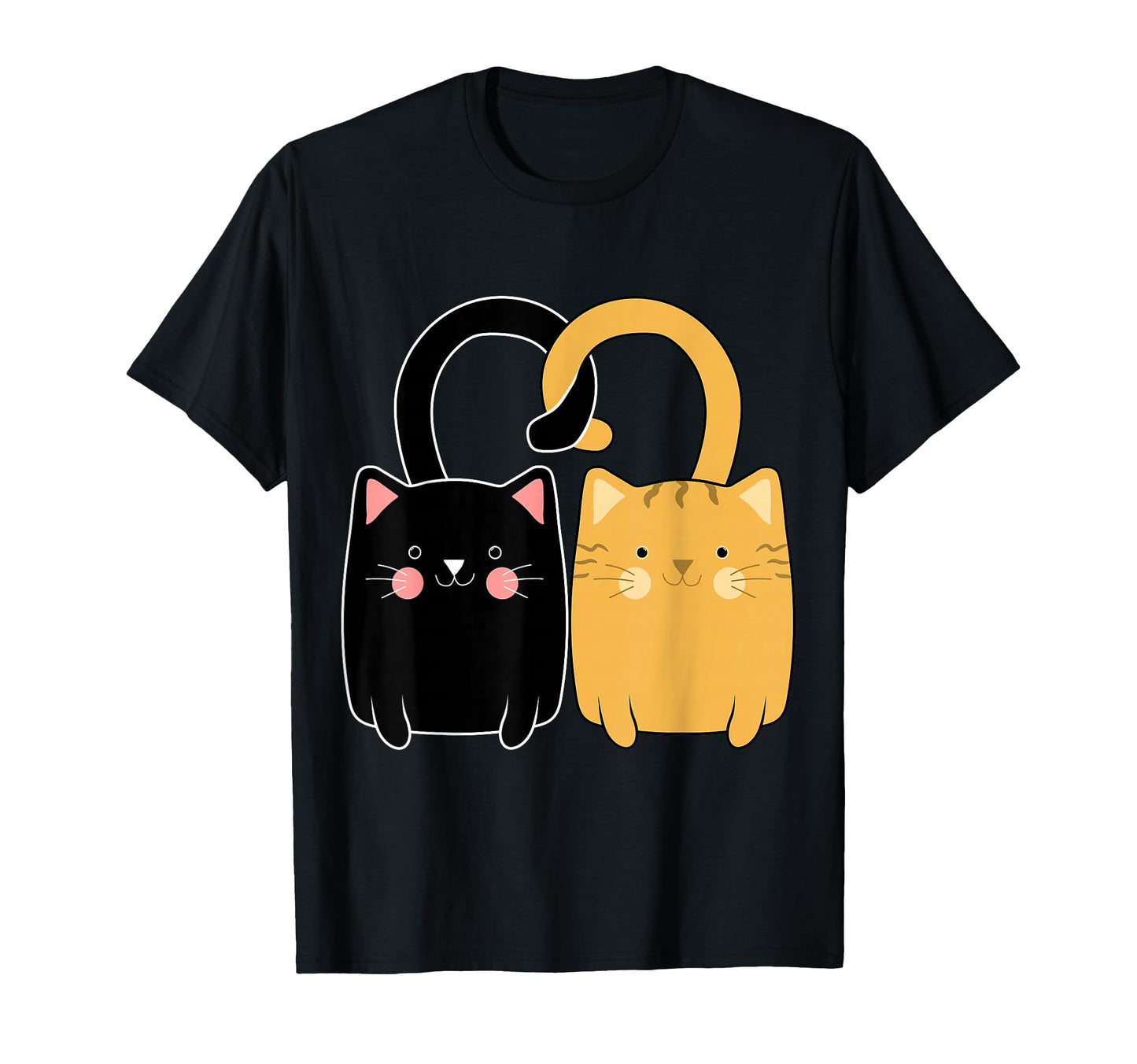Black And Orange Cat Valentine Ginger T-Shirt - Custom Art Print Unisex - T-Shirt, Sweatshirt, Hoodie