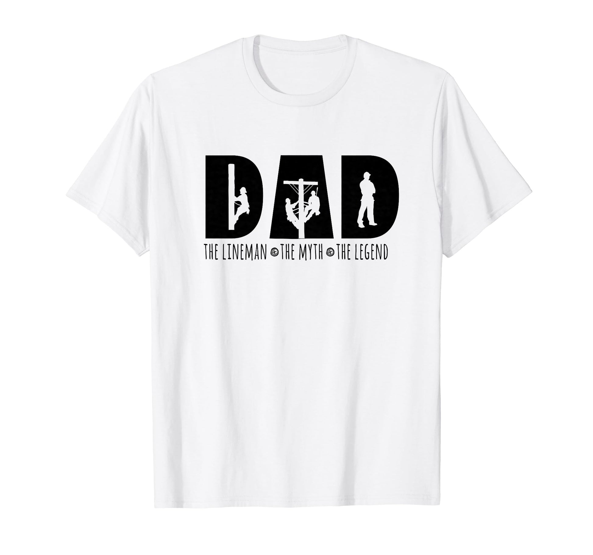 Novelty Dads Lineman And Myth T-Shirt - Unique Graphic for Adults - T-Shirt, Sweatshirt, Hoodie
